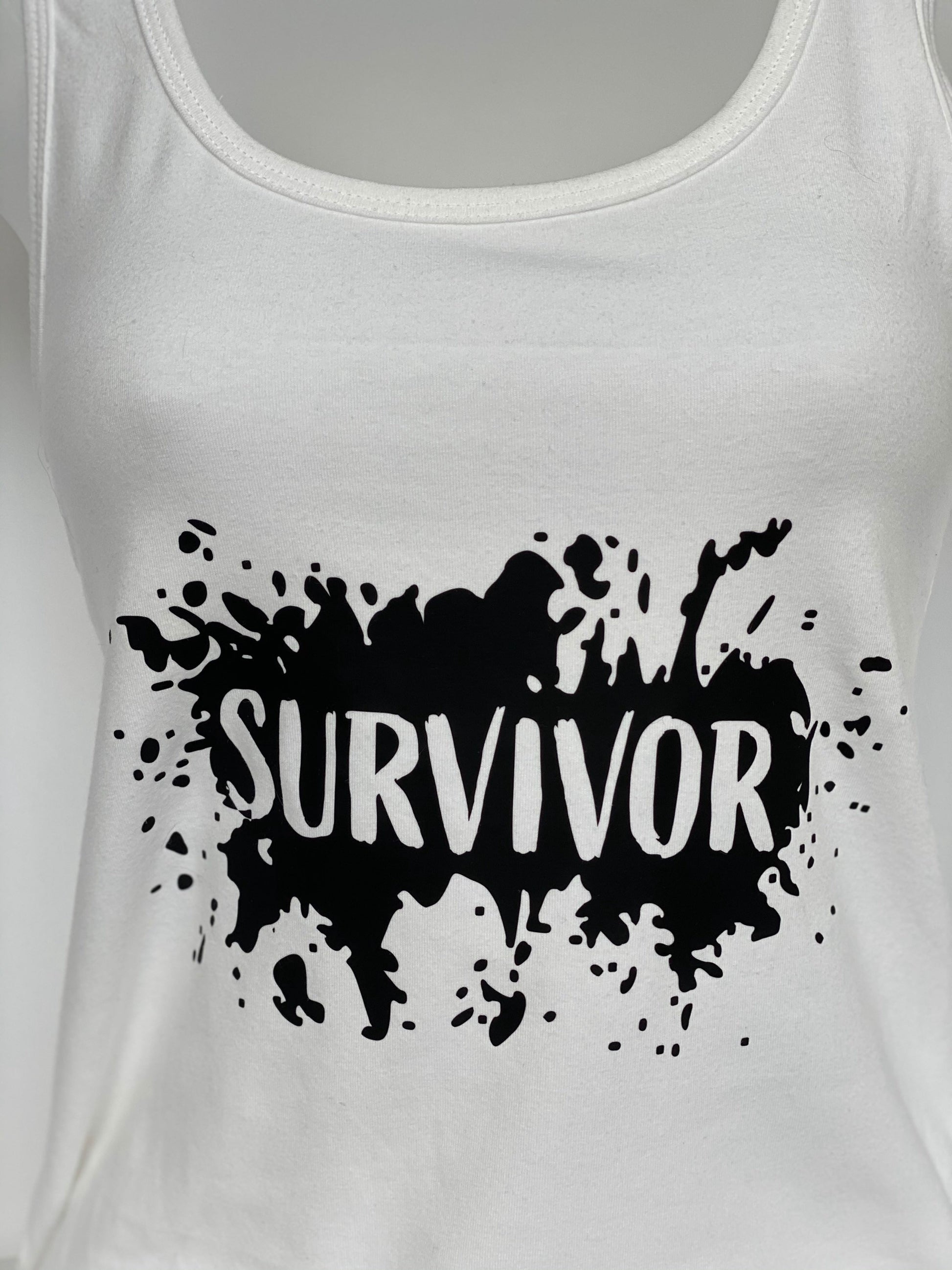 Survivor Abstract Tank, T-shirt, Hoodie, or Tote, Graphic Shirt, Black and White