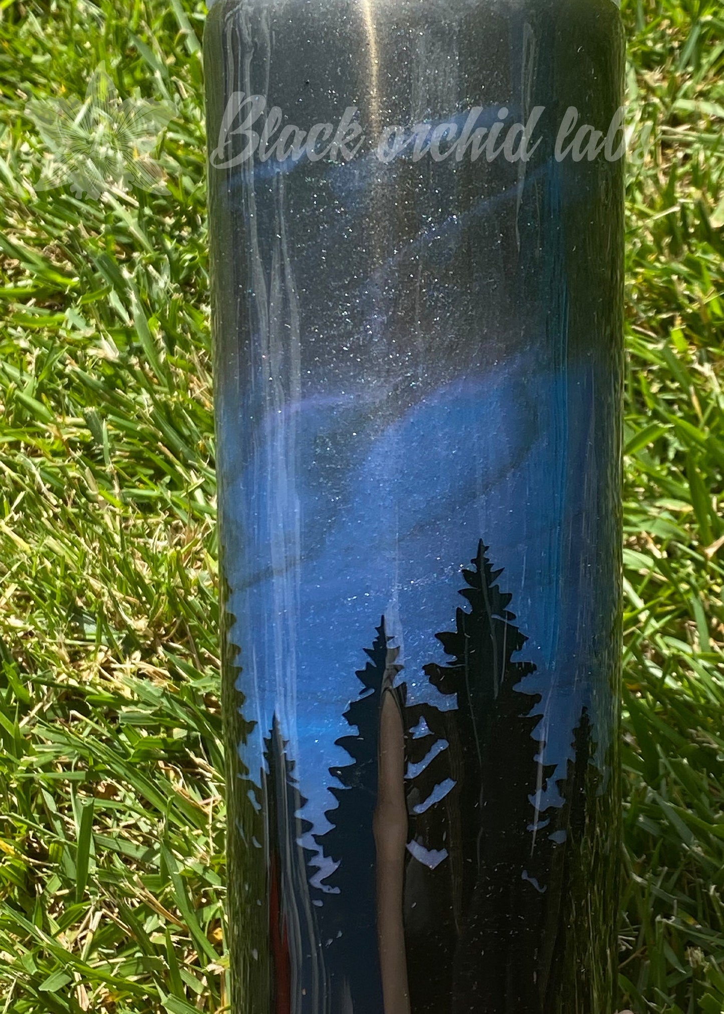 Goodnight Forest Tumbler, Nature Lover Travel Coffee Mug, Forest Scene, Arborist Gift, Tree Lover, Night Forest, Night Sky Water Bottle