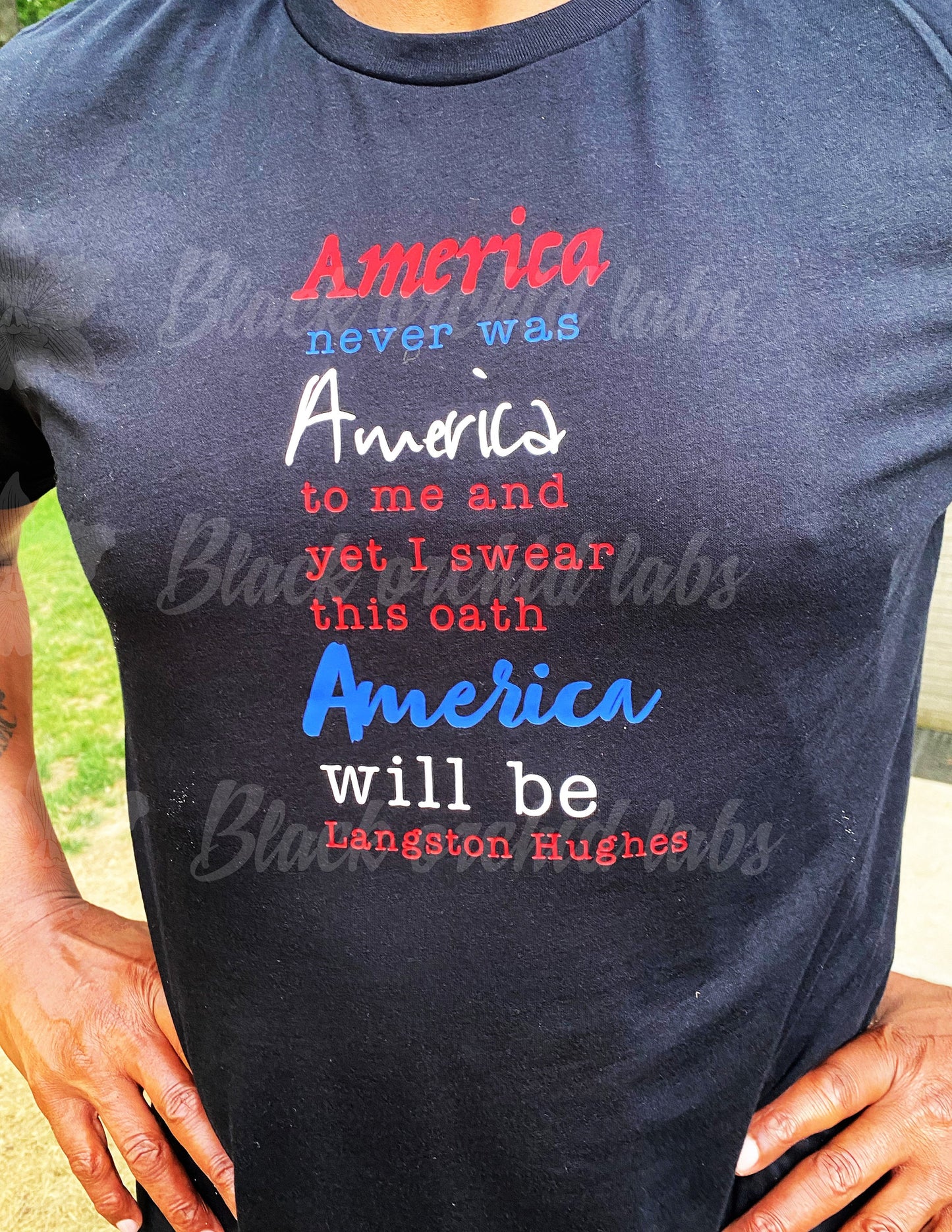 America Tote, t-shirt, hoodie, or tank, Inspirational, BLM, Poetry, Hughes shirt, Black Lives Matter