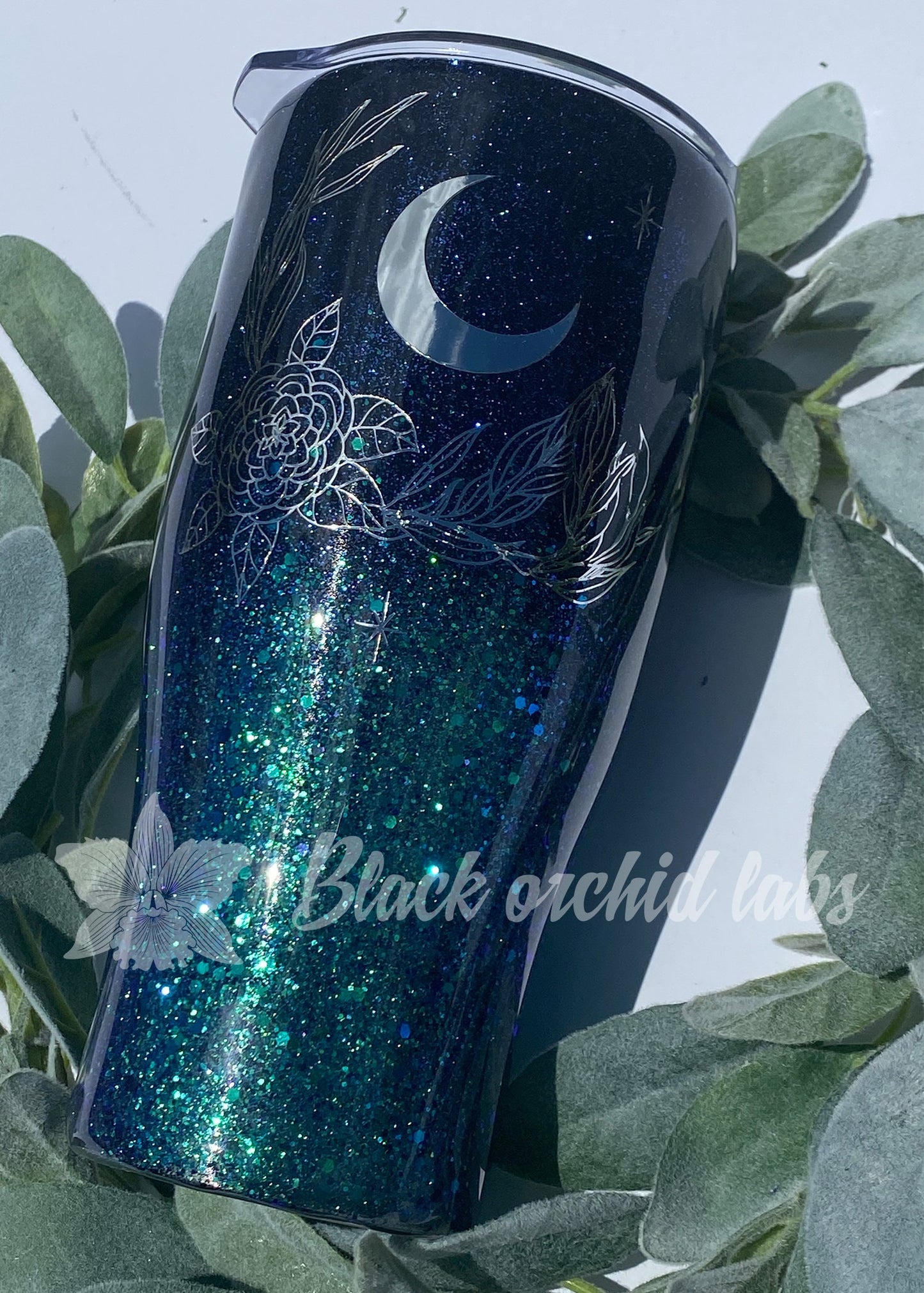Midnight Moon Glitter Ombre Tumbler, Celestial Travel Mug, Best Seller, Celestial, Moon Lover Travel Mug, Moon Worshipper Water Bottle