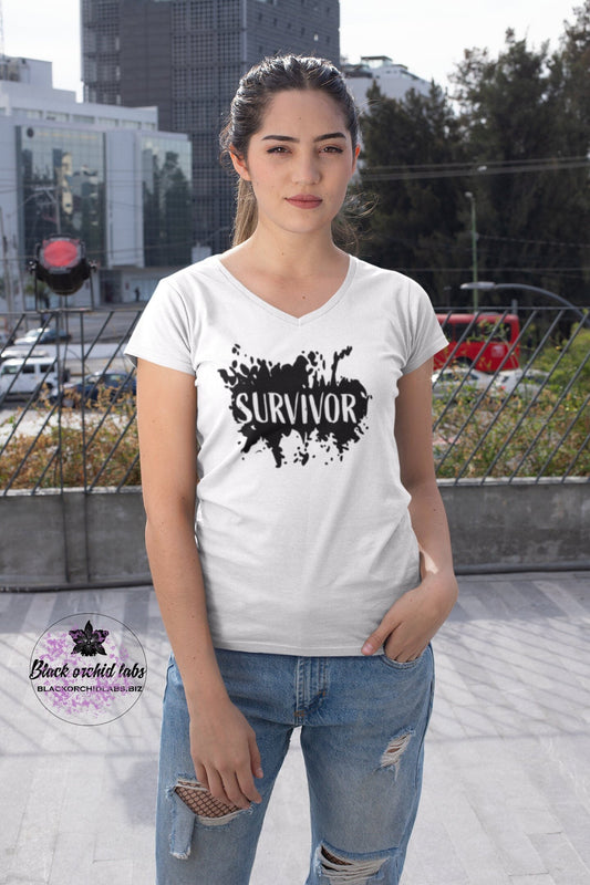 Survivor Abstract Tank, T-shirt, Hoodie, or Tote, Graphic Shirt, Black and White