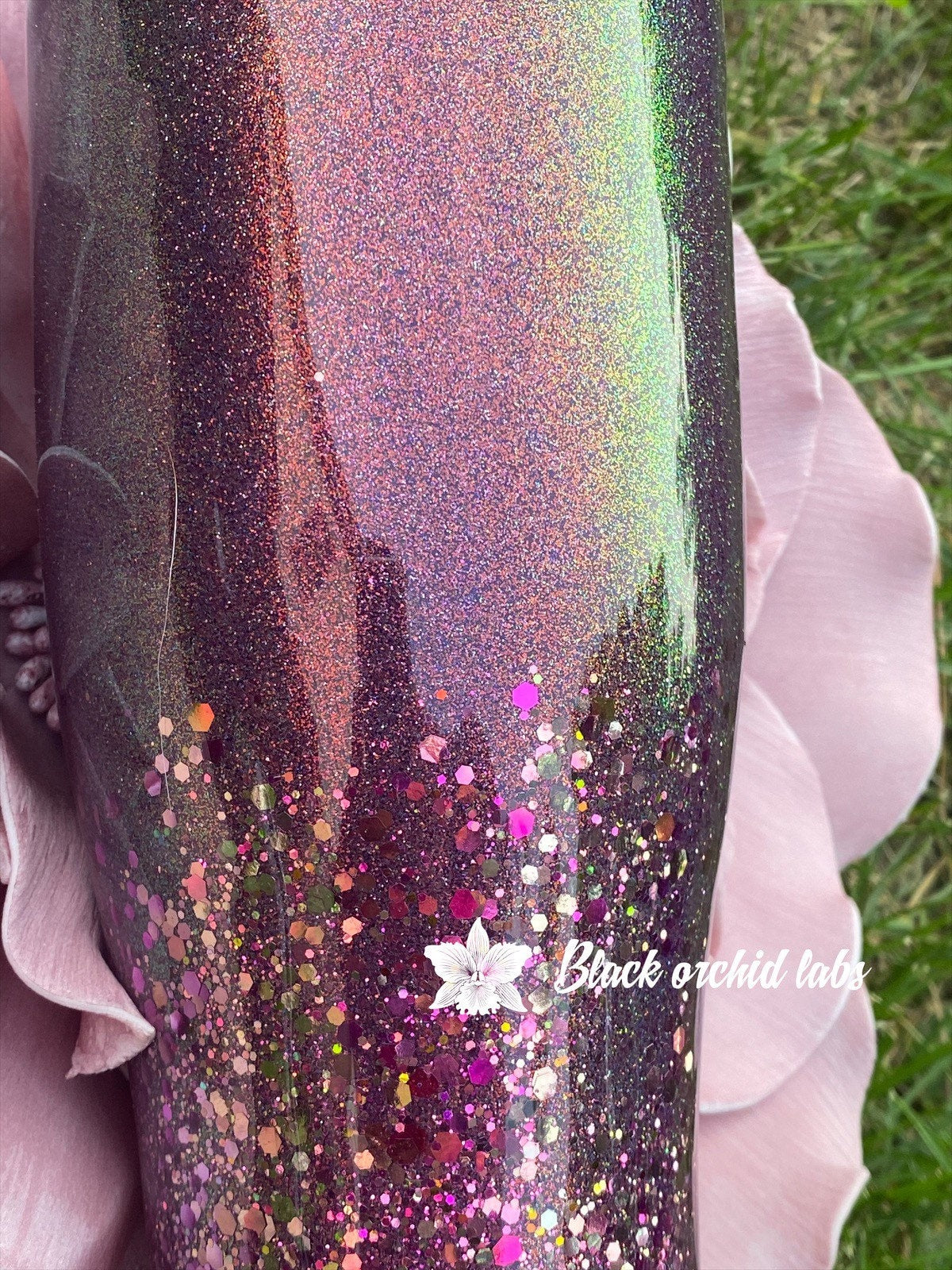 Night Goddess Glitter Ombre Tumbler, Goddess, Dark, Fantasy Goth Travel Mug