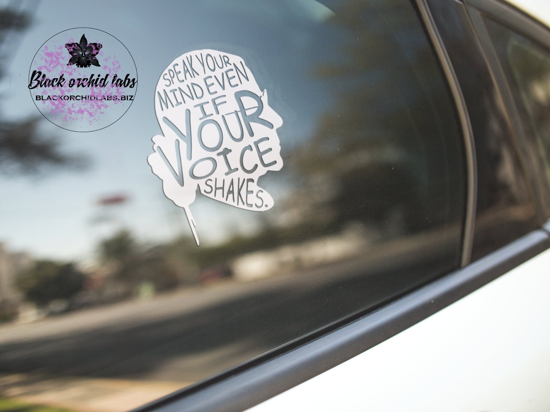 RBG, Speak Your Mind Window Decal, Permanent Sticker, Empowerment Sticker, Strong Woman Decal