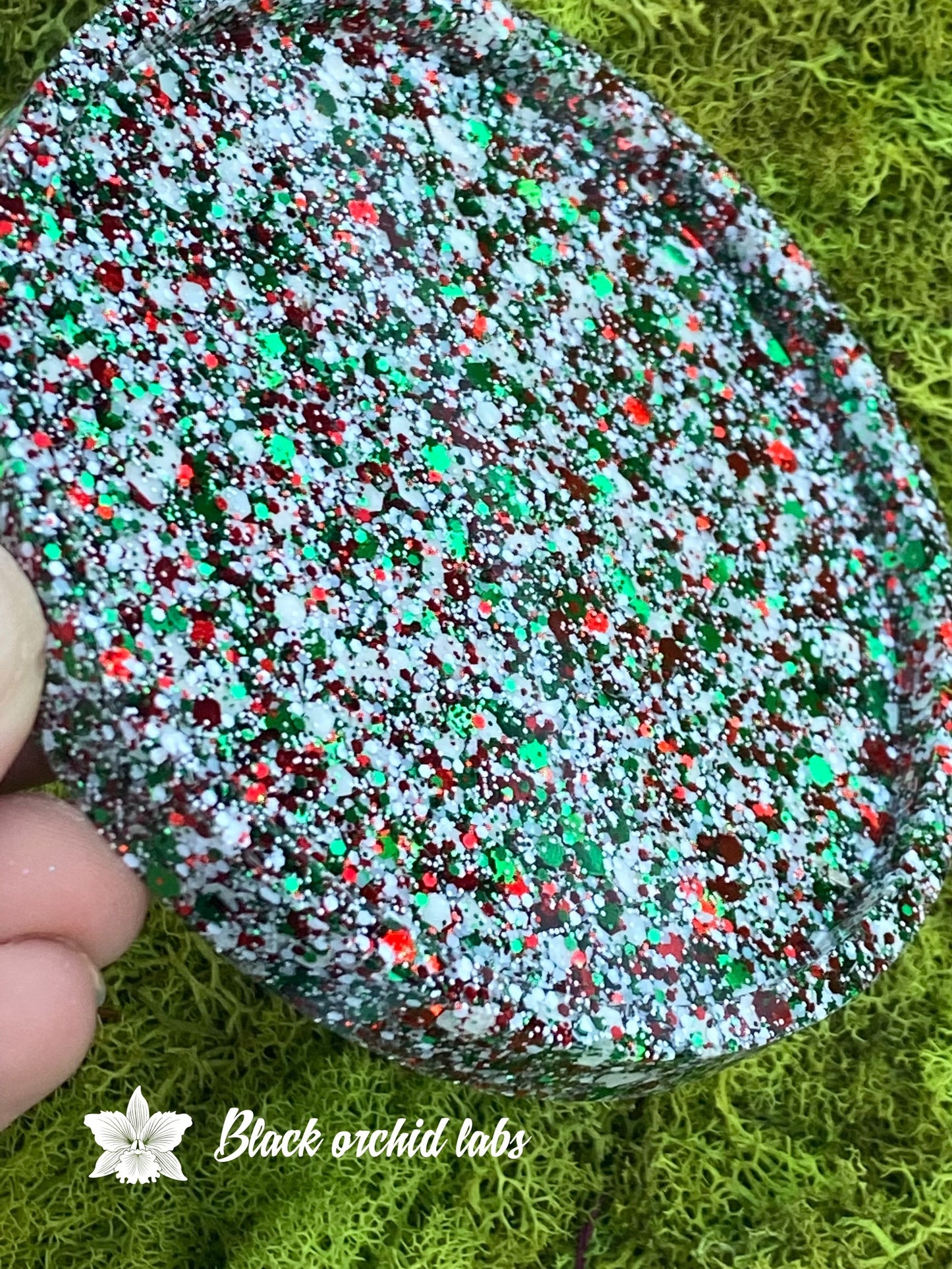 Christmas Glitter Coasters, Set of 2, Free Shipping
