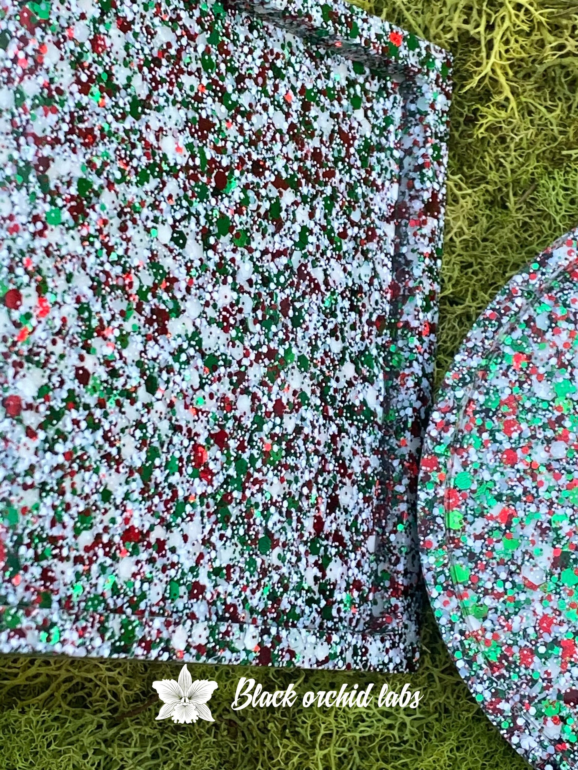 Christmas Glitter Coasters, Set of 2, Free Shipping