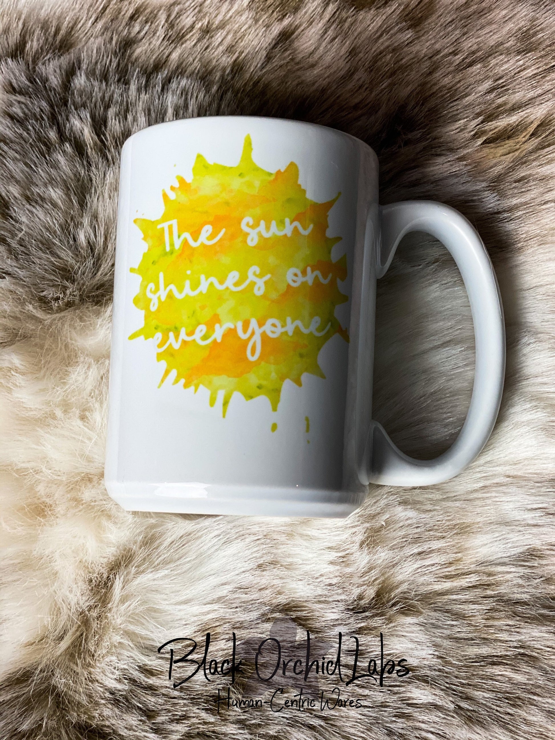 Sunshine Encouragement Ceramic Coffee Mug, Inspiring Message, Coffee Mug, Yellow