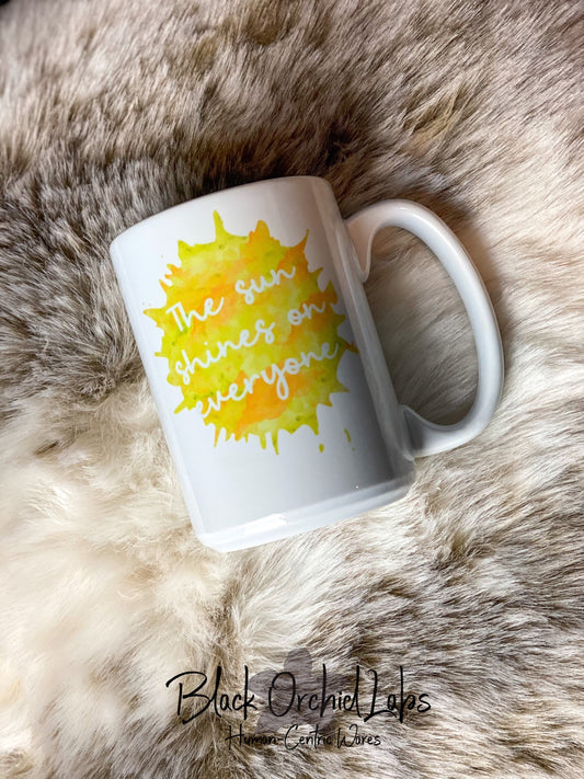 Sunshine Encouragement Ceramic Coffee Mug, Inspiring Message, Coffee Mug, Yellow