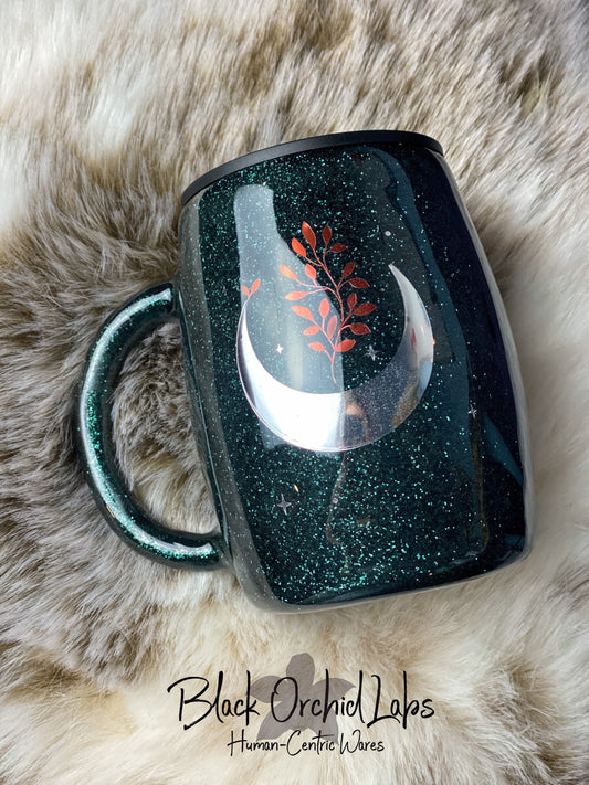 Moon Inspirational Stainless Mug with Lid, Rumi Quote, Lunar, Celestial Travel Mug, Inspirational Campfire Mug