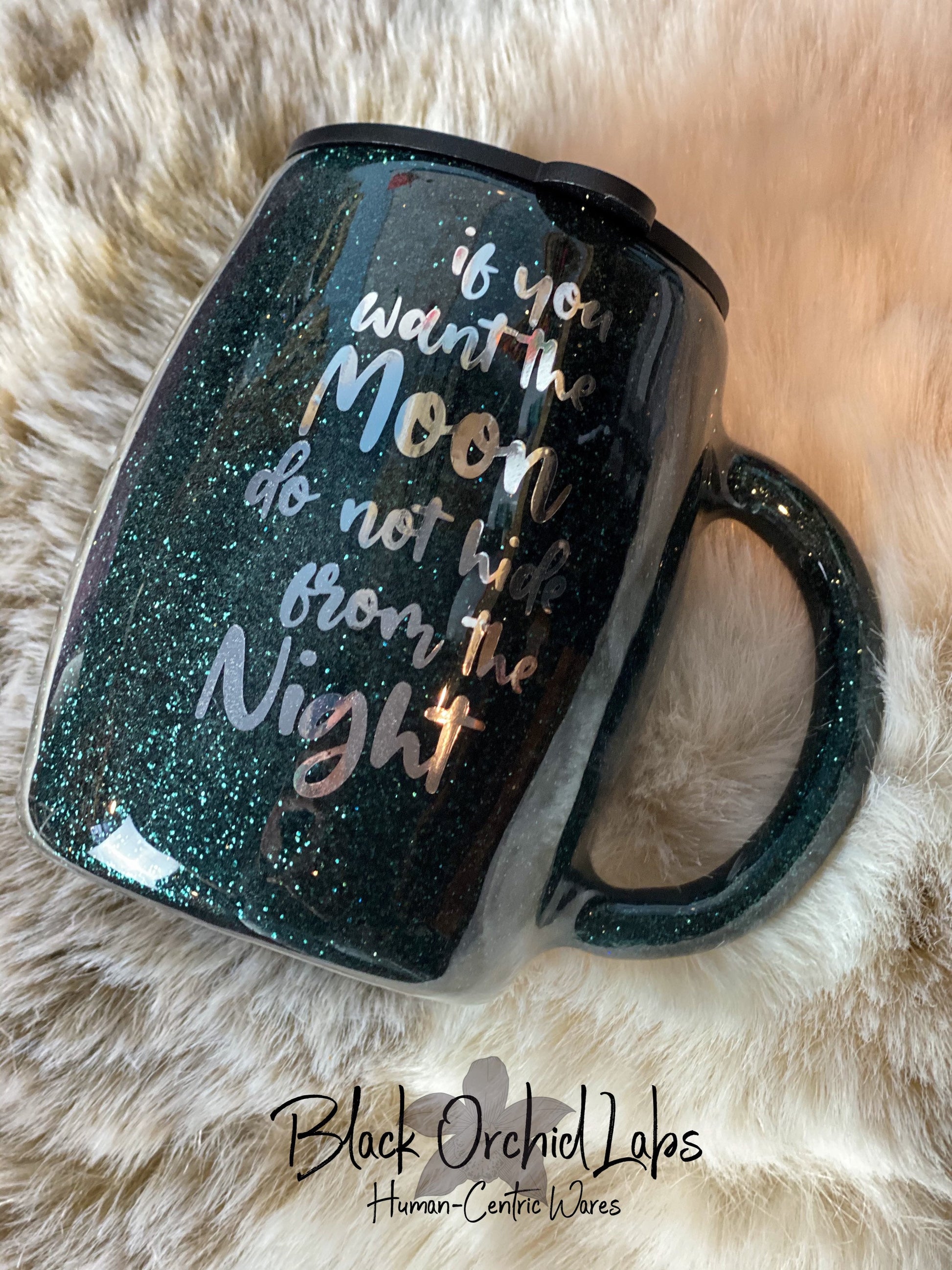 Moon Inspirational Stainless Mug with Lid, Rumi Quote, Lunar, Celestial Travel Mug, Inspirational Campfire Mug