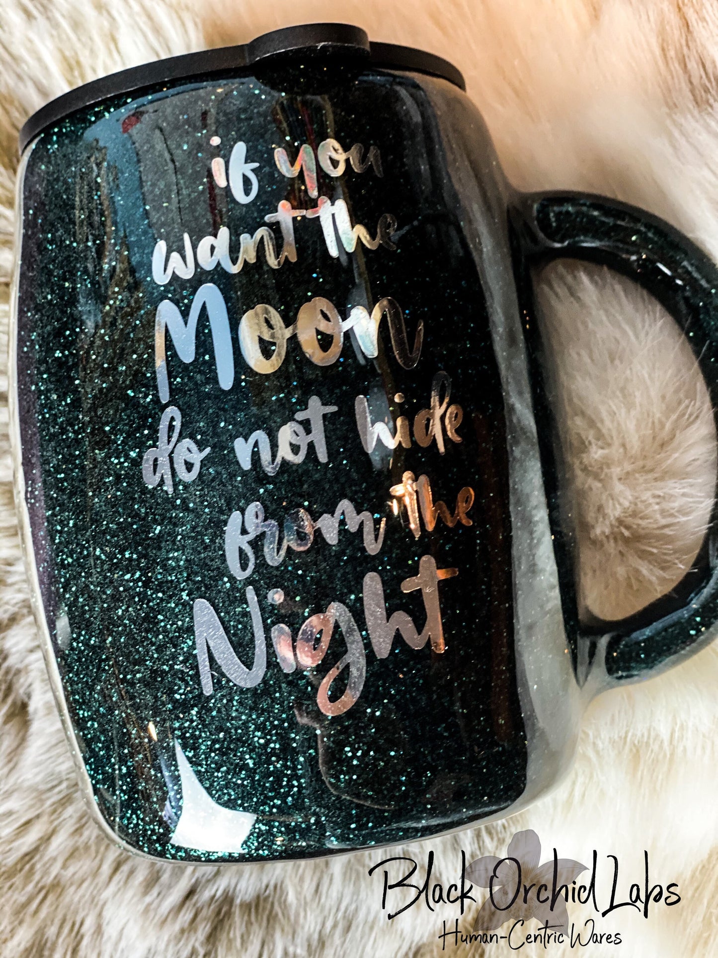 Moon Inspirational Stainless Mug with Lid, Rumi Quote, Lunar, Celestial Travel Mug, Inspirational Campfire Mug