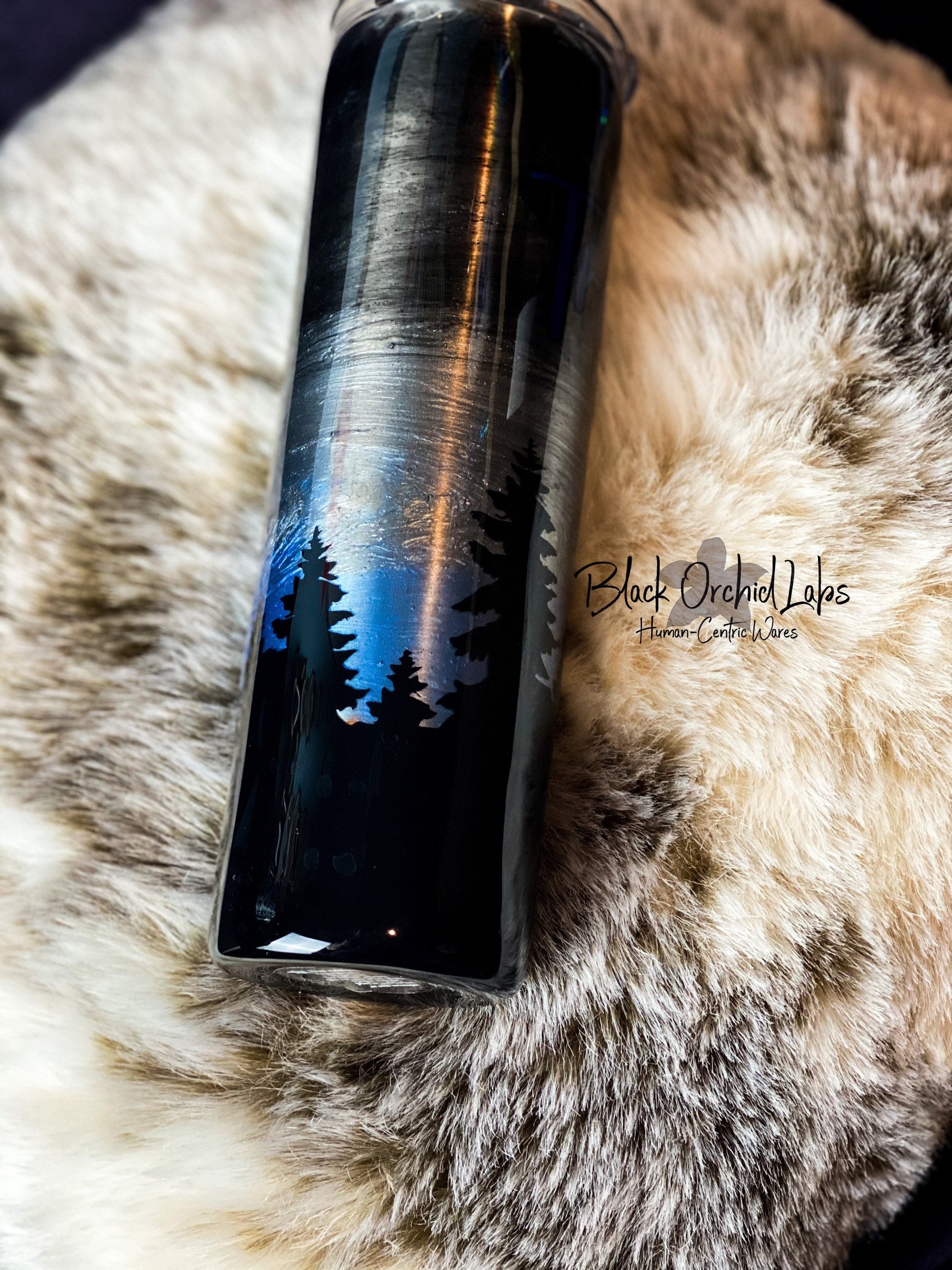 Goodnight Forest Tumbler, Nature Lover Travel Coffee Mug, Forest Scene, Arborist Gift, Tree Lover, Night Forest, Night Sky Water Bottle