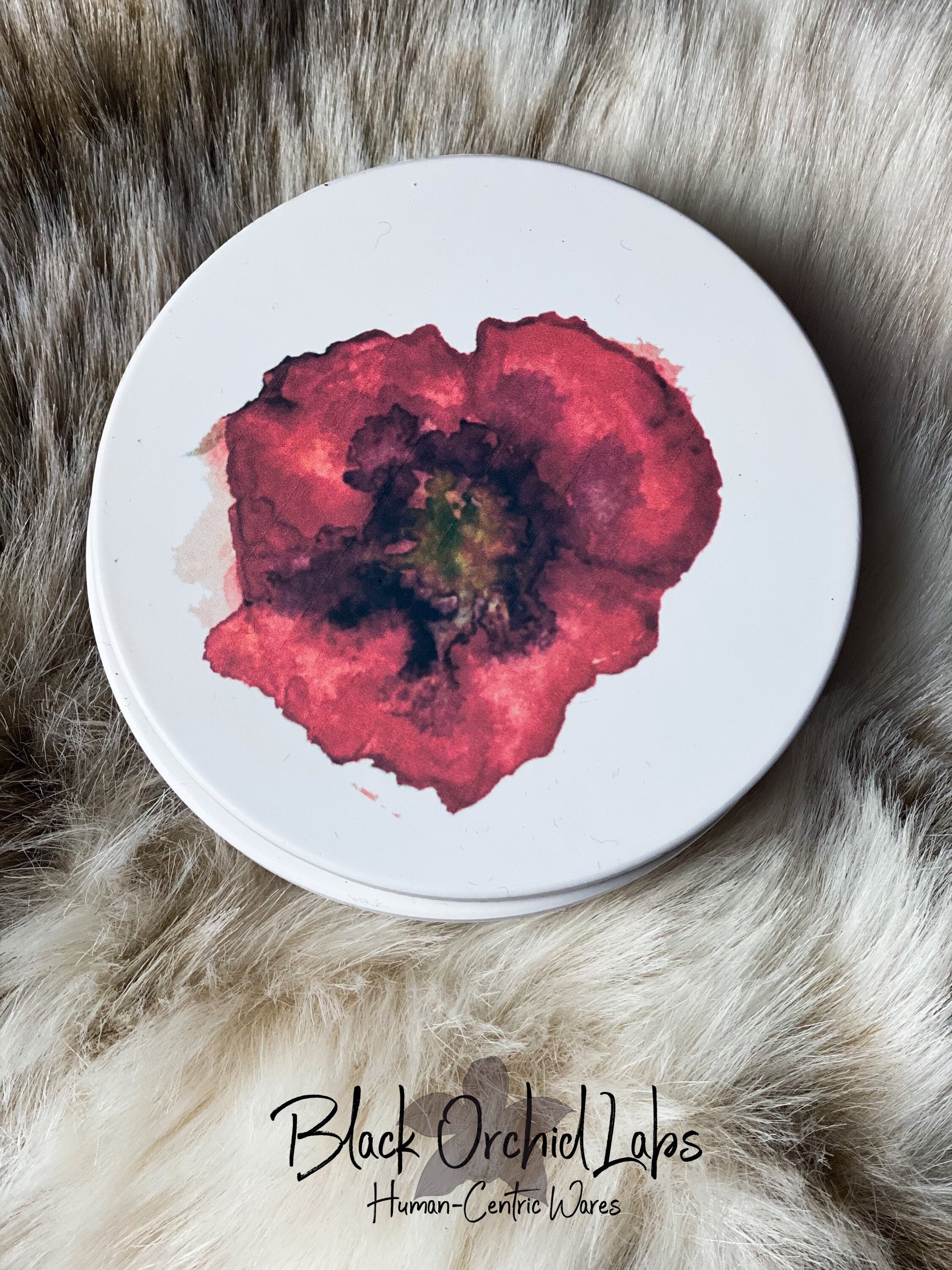 Poppy Watercolor Set of 4 Sandstone Coasters, Red Poppy, Housewarming Gift, Home and Office Gift, Furniture and Decor
