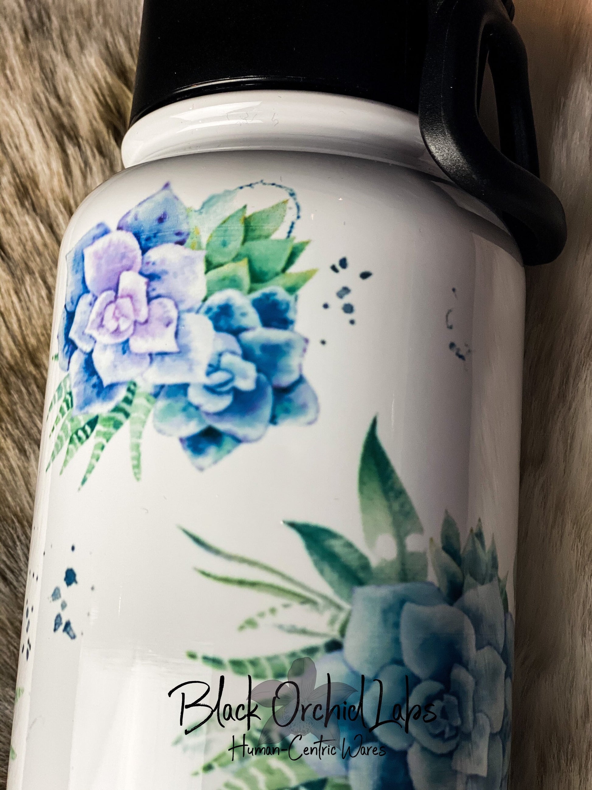 Succulent 40 oz water jug, plant lover Travel Mug, boho tumbler, botanical, plant lover, cottagecore, minimalist, gift for her