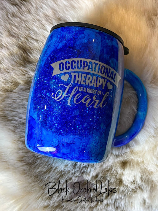 Occupational Therapist Stainless Mug with Lid, Physical Therapist travel mug, Speech Therapist Gift, Rehab professional water bottle