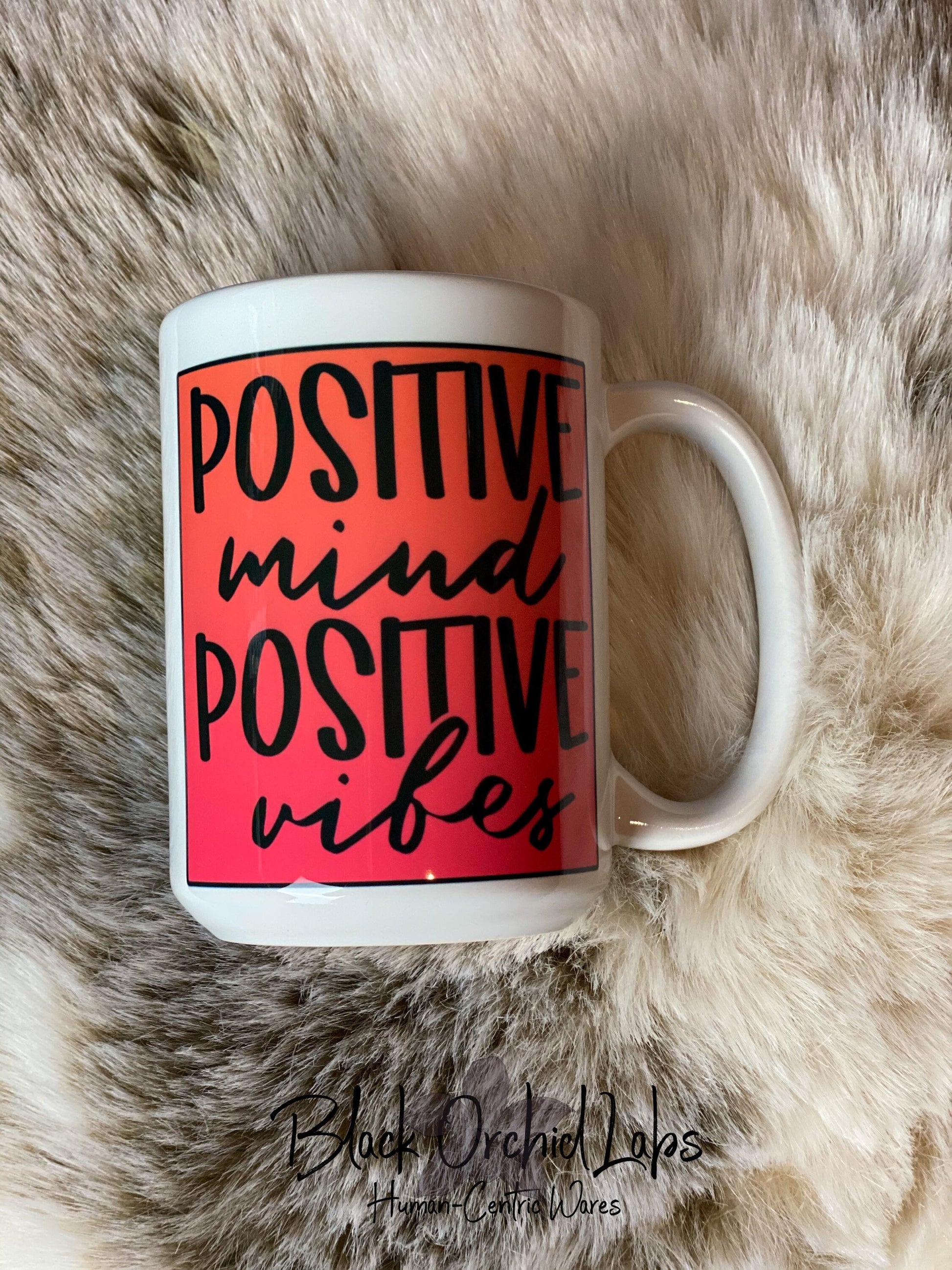 Positivity Ceramic Coffee Mug, Inspiring Message, Coffee Cup, Pink, Positive Message