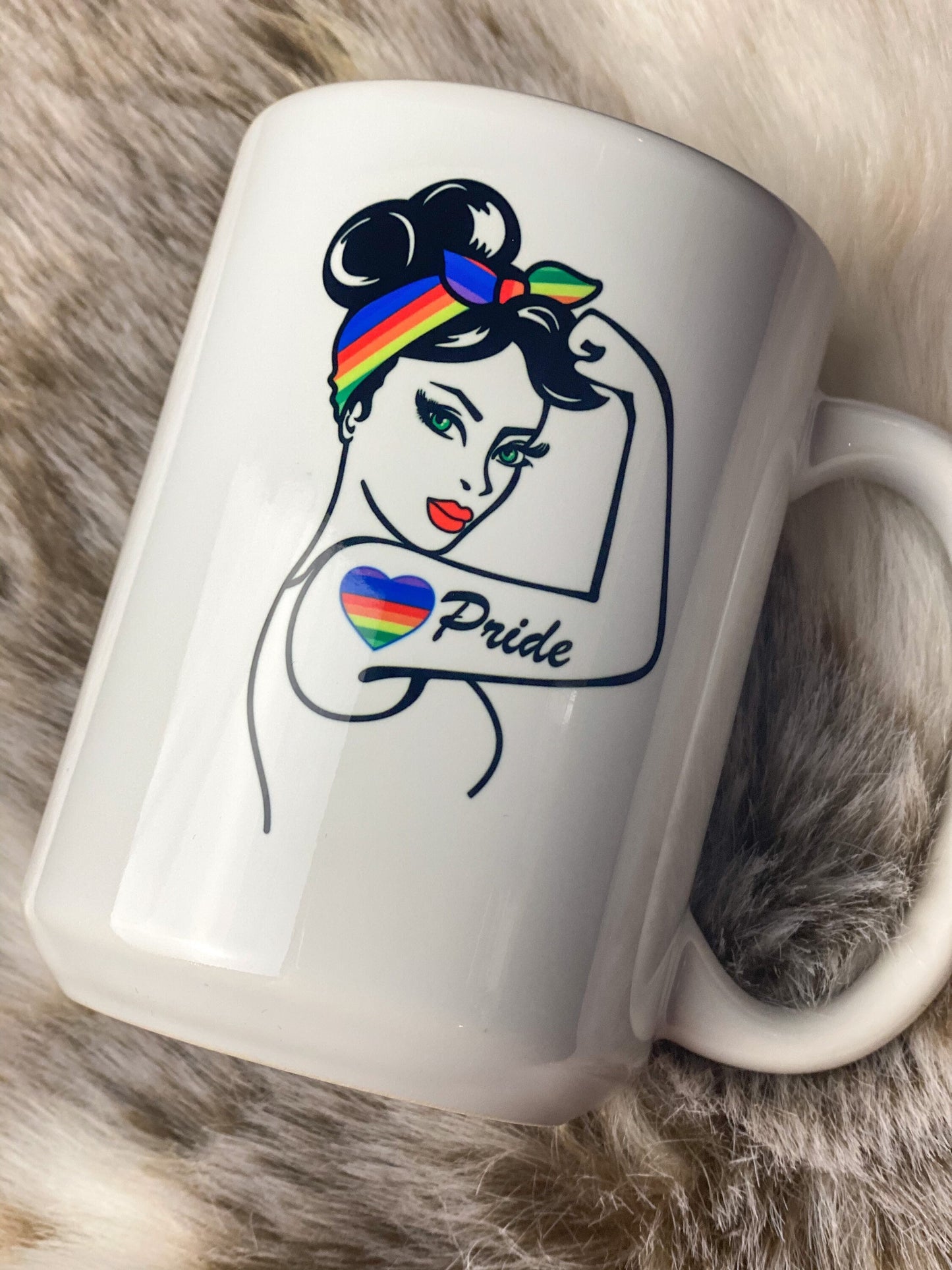 Rosie Pride Ceramic Coffee Mug, Humanity Coffee Cup, Equality, LGBTQ, Ally, Pride Month