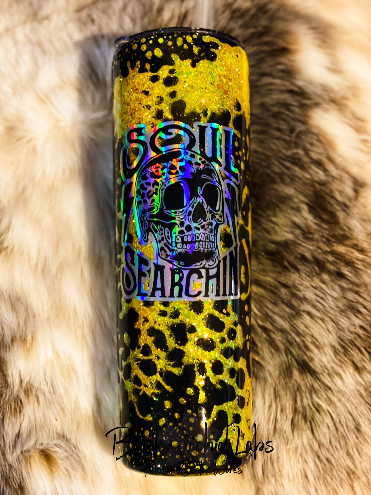 Skull Punk Glitter Tumbler, Skull travel Mug, Soul Searching Gift, Skull Water Bottle, Rocker Drink Tumbler, Skull Art, Gothic, Punk, Rocker