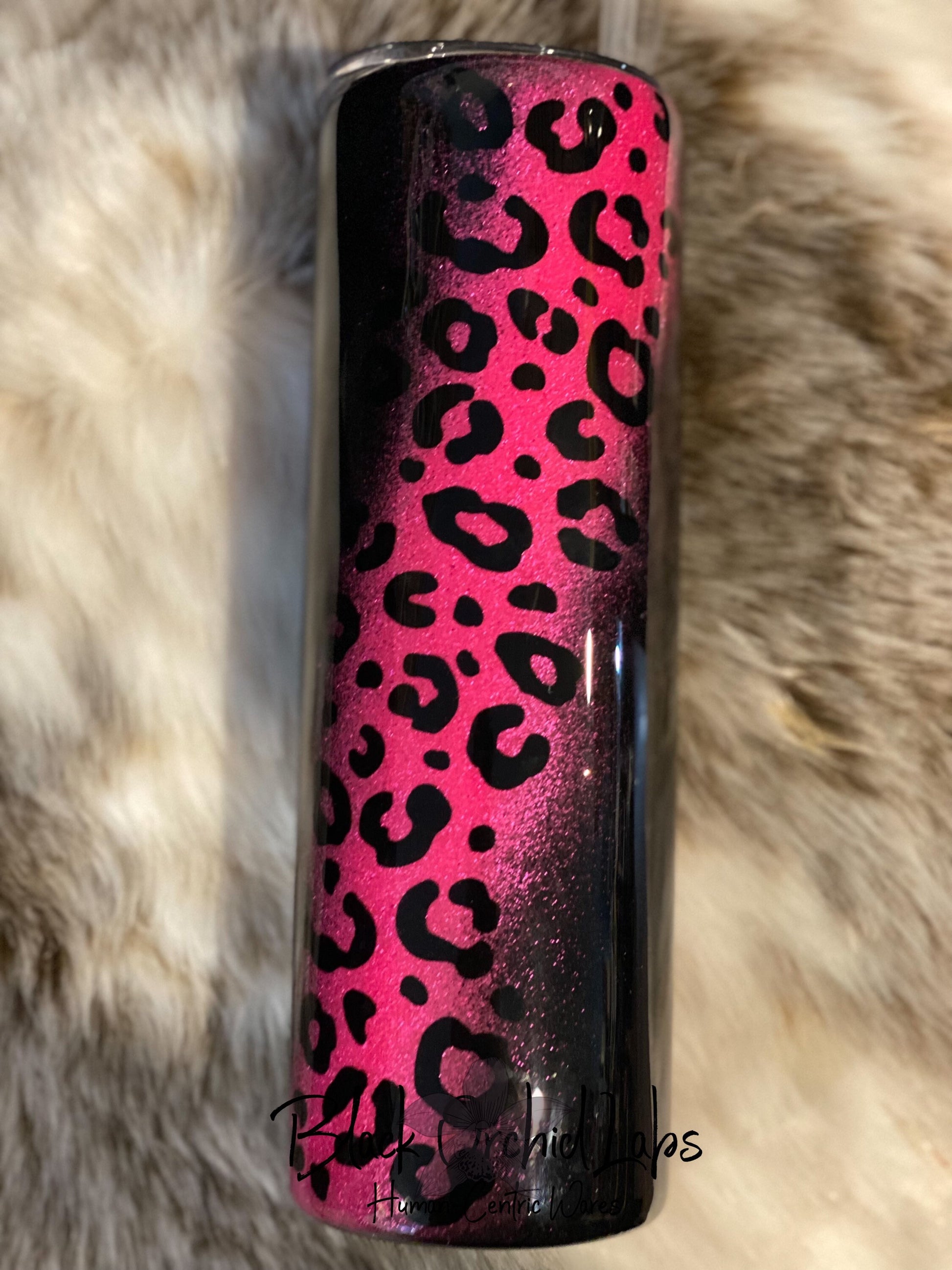 Pink Leopard Skull Glitter Tumbler, Hot Pink Cheetah Print Travel Mug, Animal Print Water Bottle, Hot Pink Water Bottle, Goth, Skull, rocker