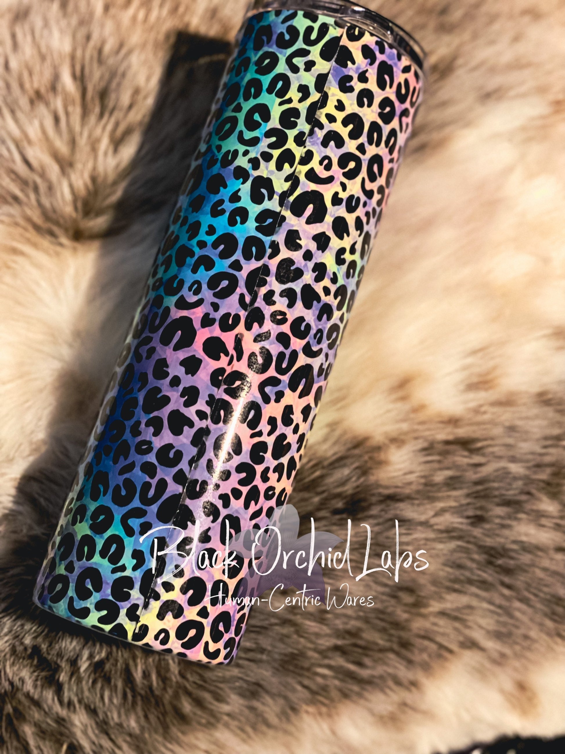 Pastel Rainbow Leopard Print Tumbler, Mad hustle, dope soul, empowerment, Colorful Cheetah Print Travel Mug, Animal Print Tumbler