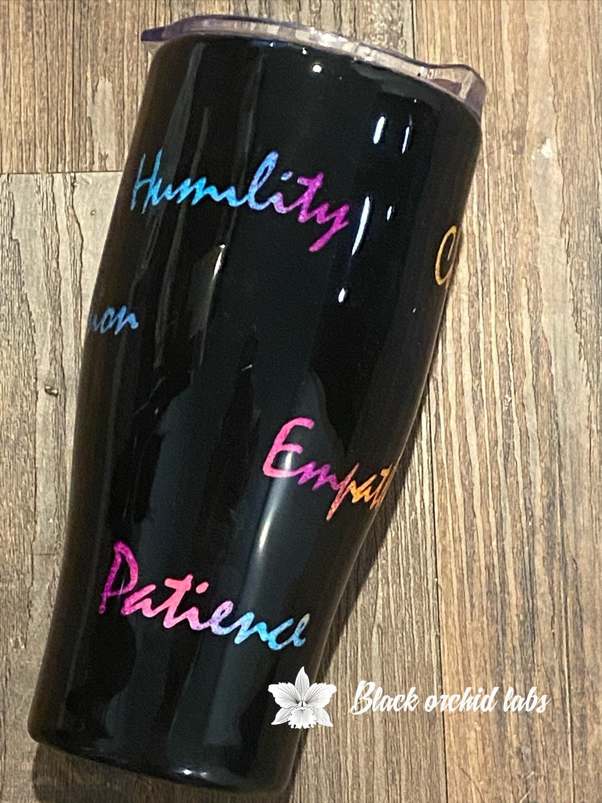 Spiritual Principle Tumbler, Positivity Drink Tumbler, Dictionary Travel Mug, Rainbow Words Water Bottle