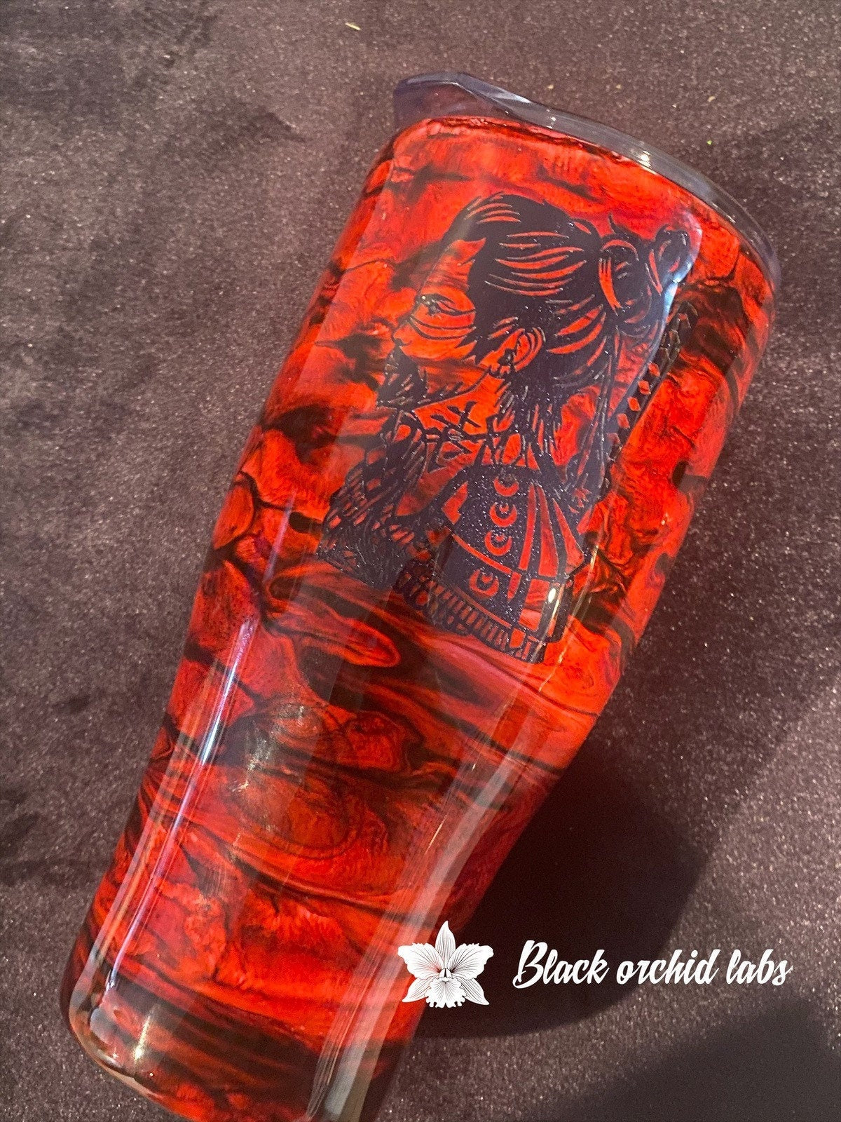 Japanese Samurai Tumbler, Gift for Man, Red Samurai, Warrior Travel Mug, Water Bottle