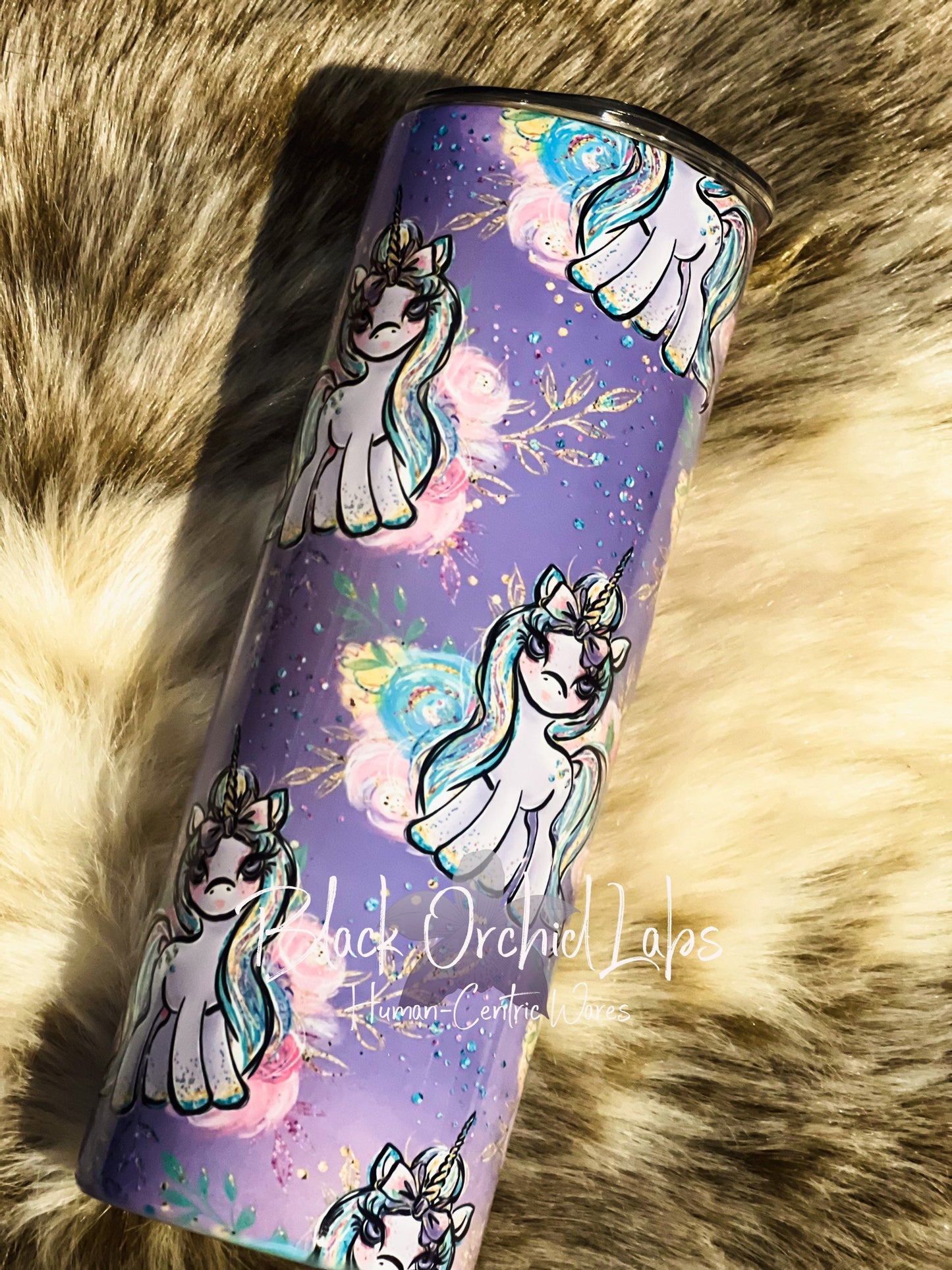 Baby Unicorn Printed Tumbler, Baby unicorn purple Travel Mug, Fantasy lover Tumbler, cute baby unicorn, pastel goth, magic