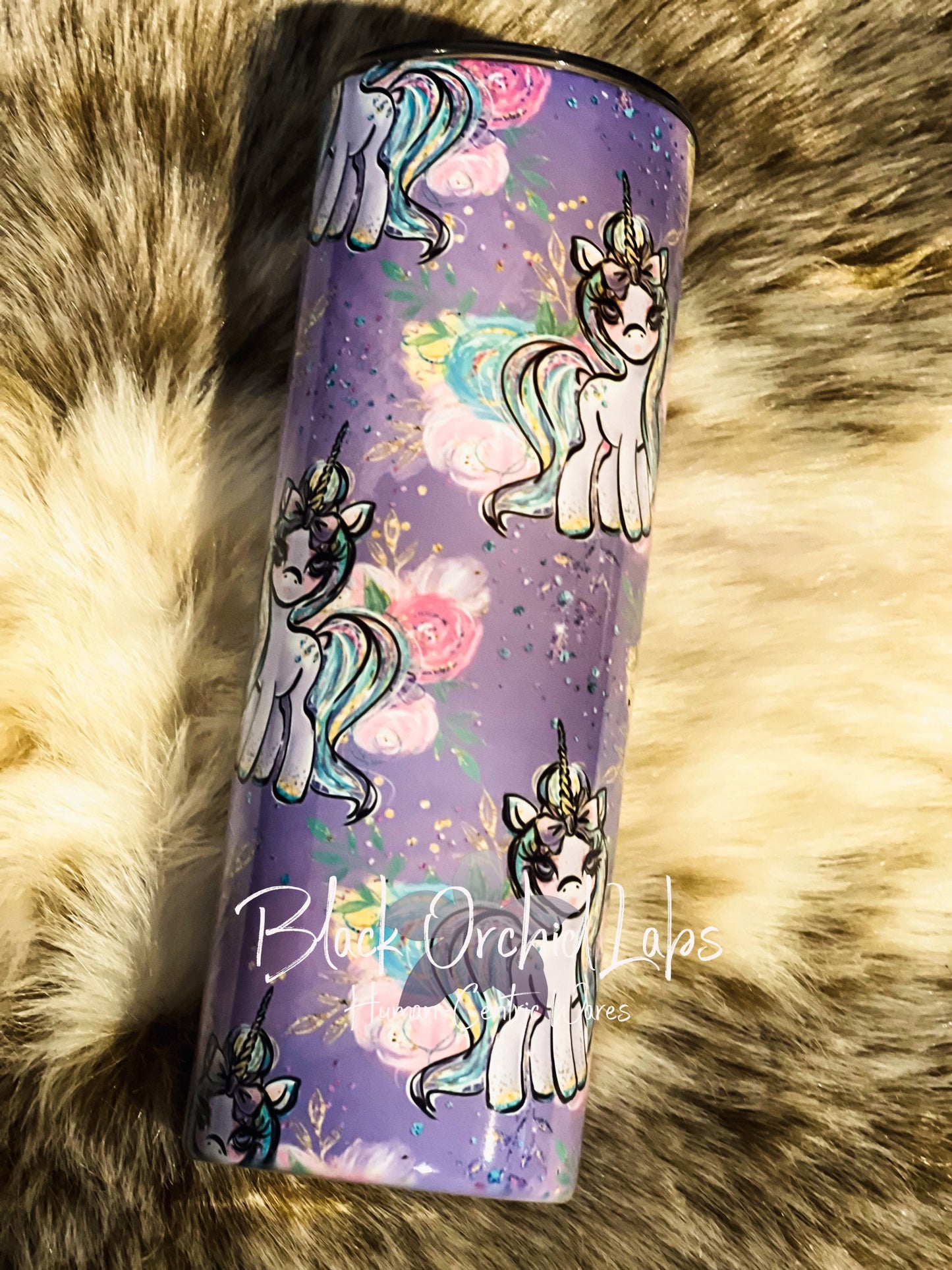 Baby Unicorn Printed Tumbler, Baby unicorn purple Travel Mug, Fantasy lover Tumbler, cute baby unicorn, pastel goth, magic