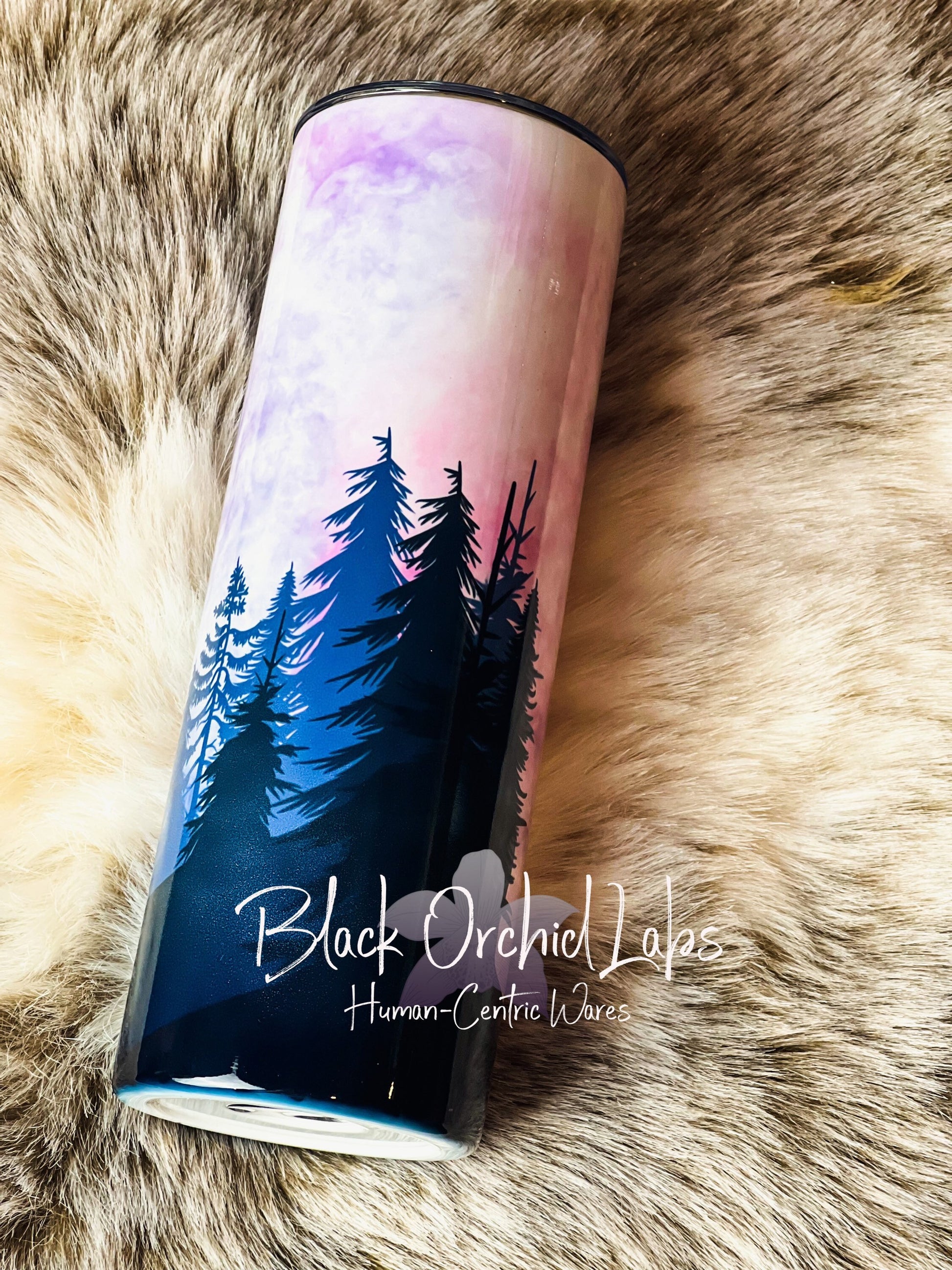 Mountain Sunset Printed Tumbler, Mountain Forest Travel Mug, Mountains are Calling, Outdoors Print Tumbler, Hiker gift, climber gift