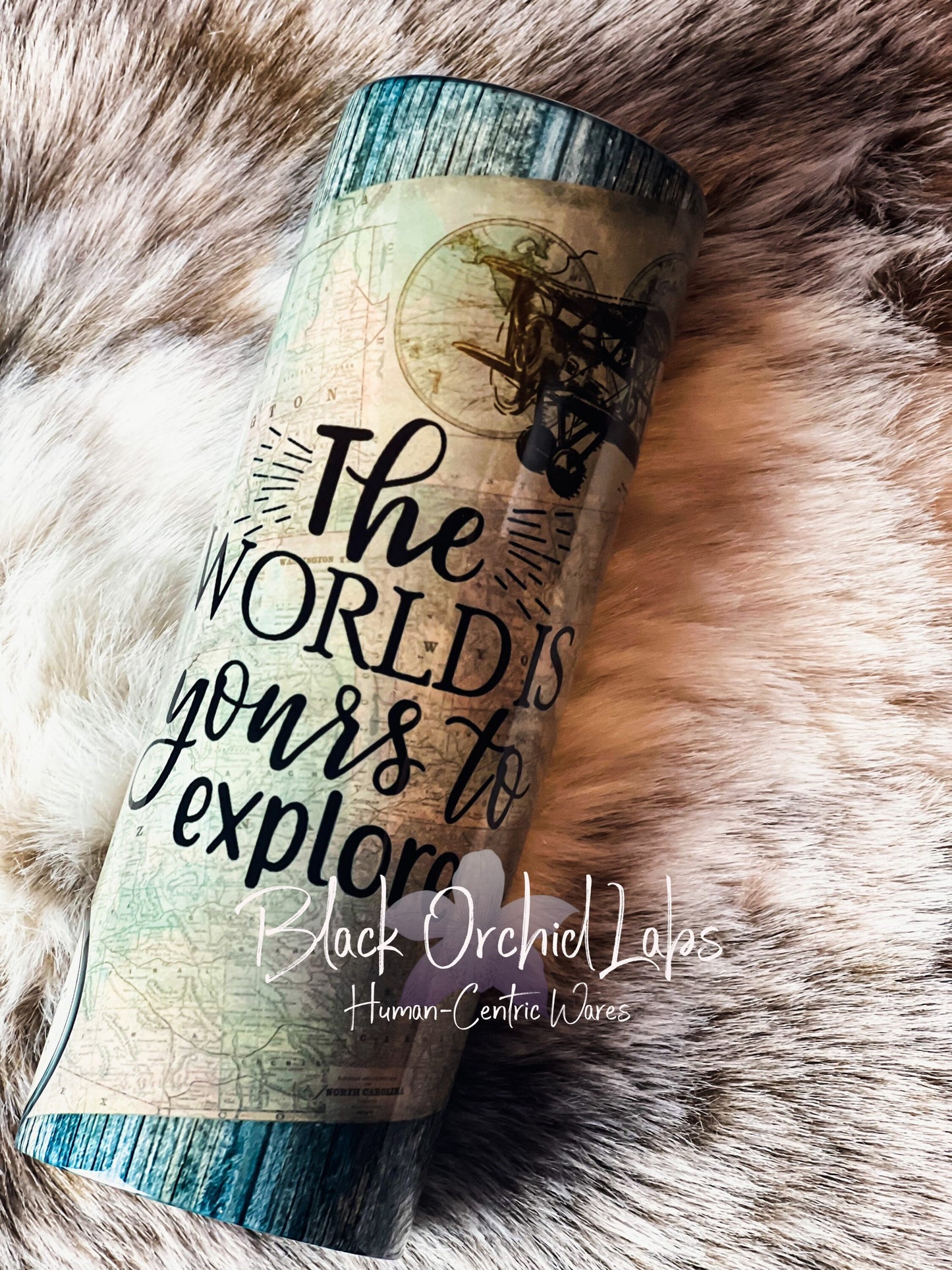 World Traveler Tumbler, vintage map Travel Mug, Traveler gift, Outdoors Tumbler, Hiker gift, climber, naturalist, minimalist