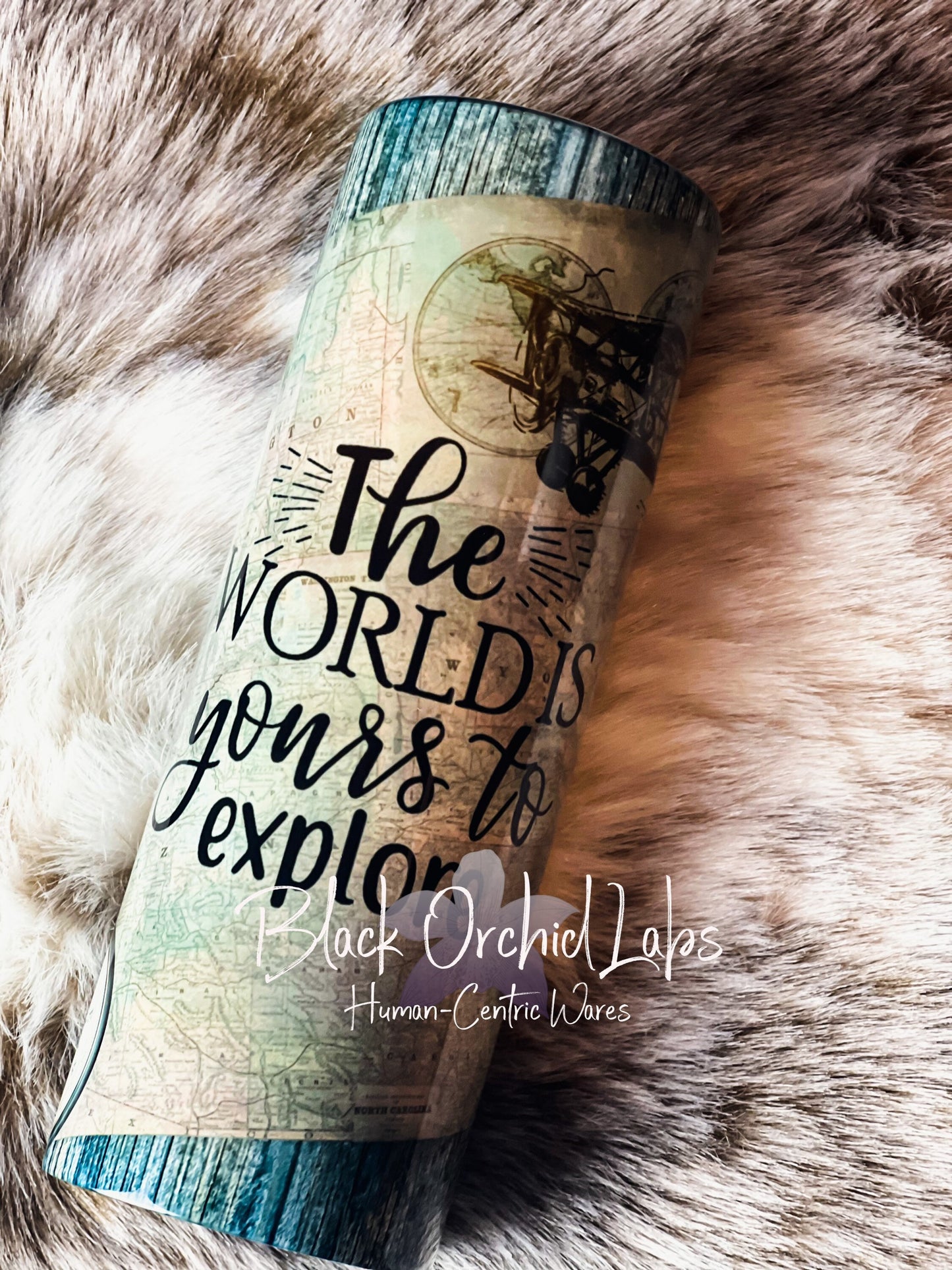 World Traveler Tumbler, vintage map Travel Mug, Traveler gift, Outdoors Tumbler, Hiker gift, climber, naturalist, minimalist