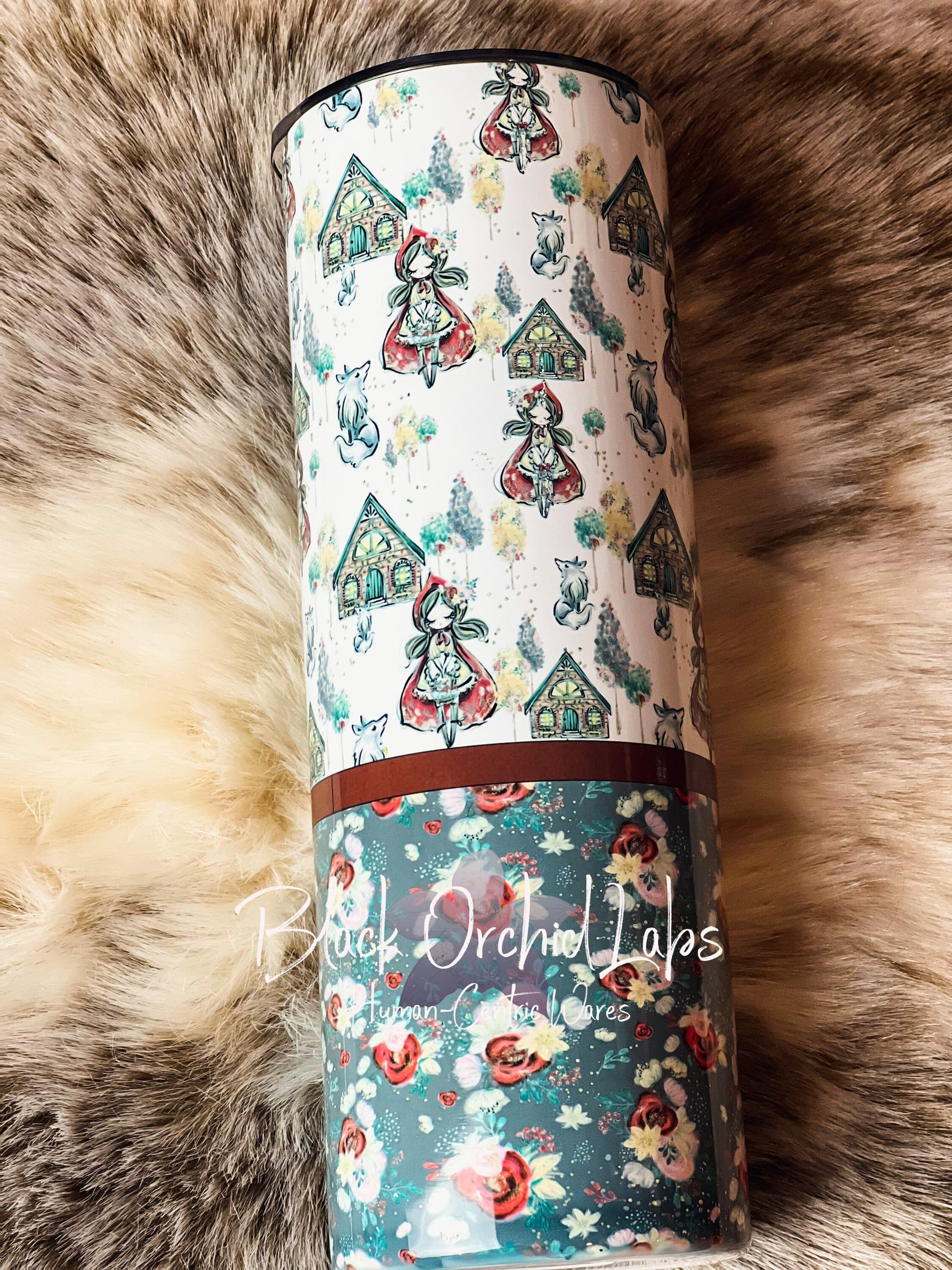 Red Riding Hood Dark Academia Tumbler, wolf Travel Mug, Fairytale, Gift for Reader, Riding hood bookish gift, Dark Fantasy Tumbler