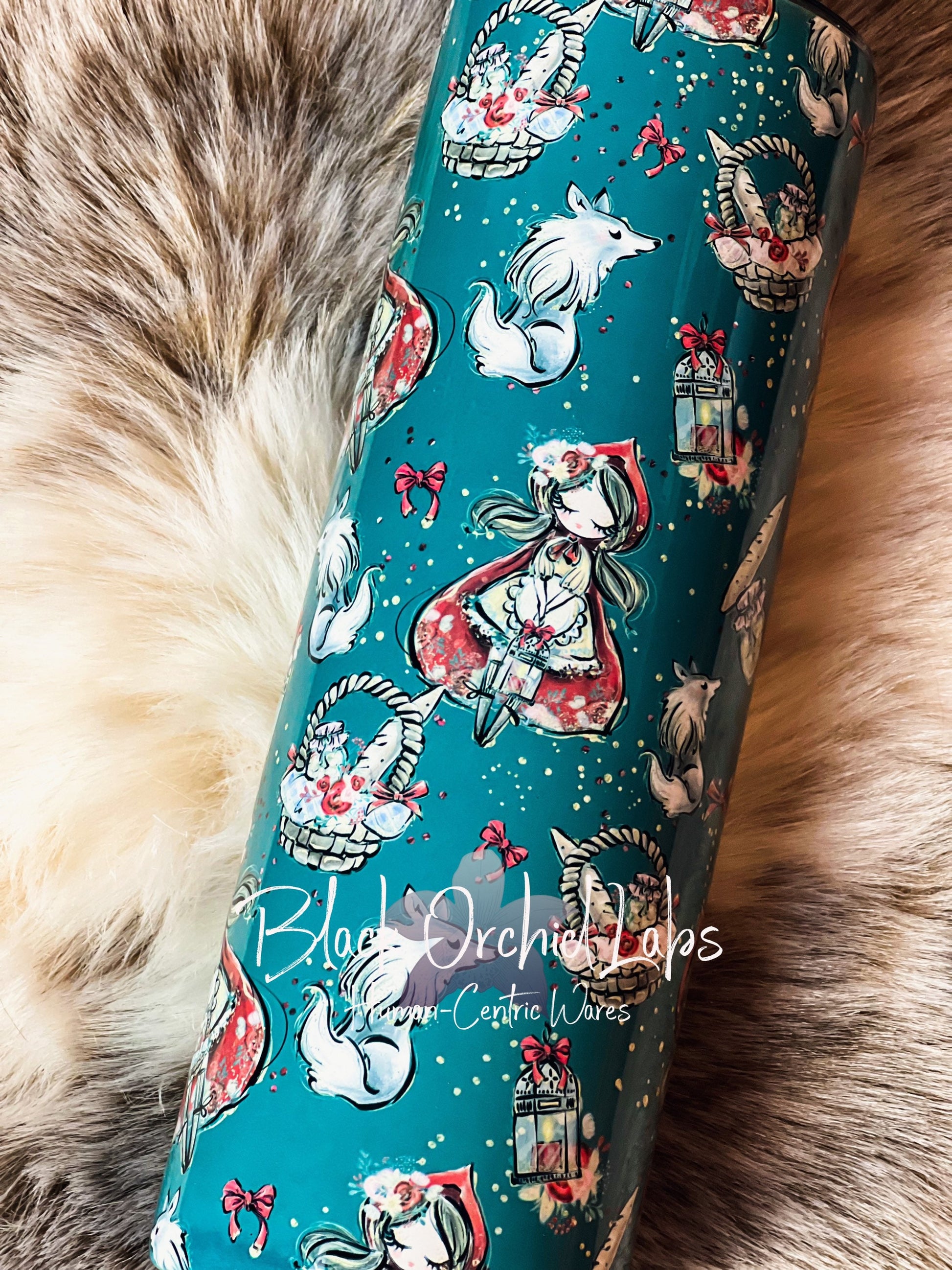 Red Riding Hood Dark Academia Tumbler, wolf Travel Mug, Fairytale, Gift for Reader, Riding hood bookish gift, Dark Fantasy Tumbler