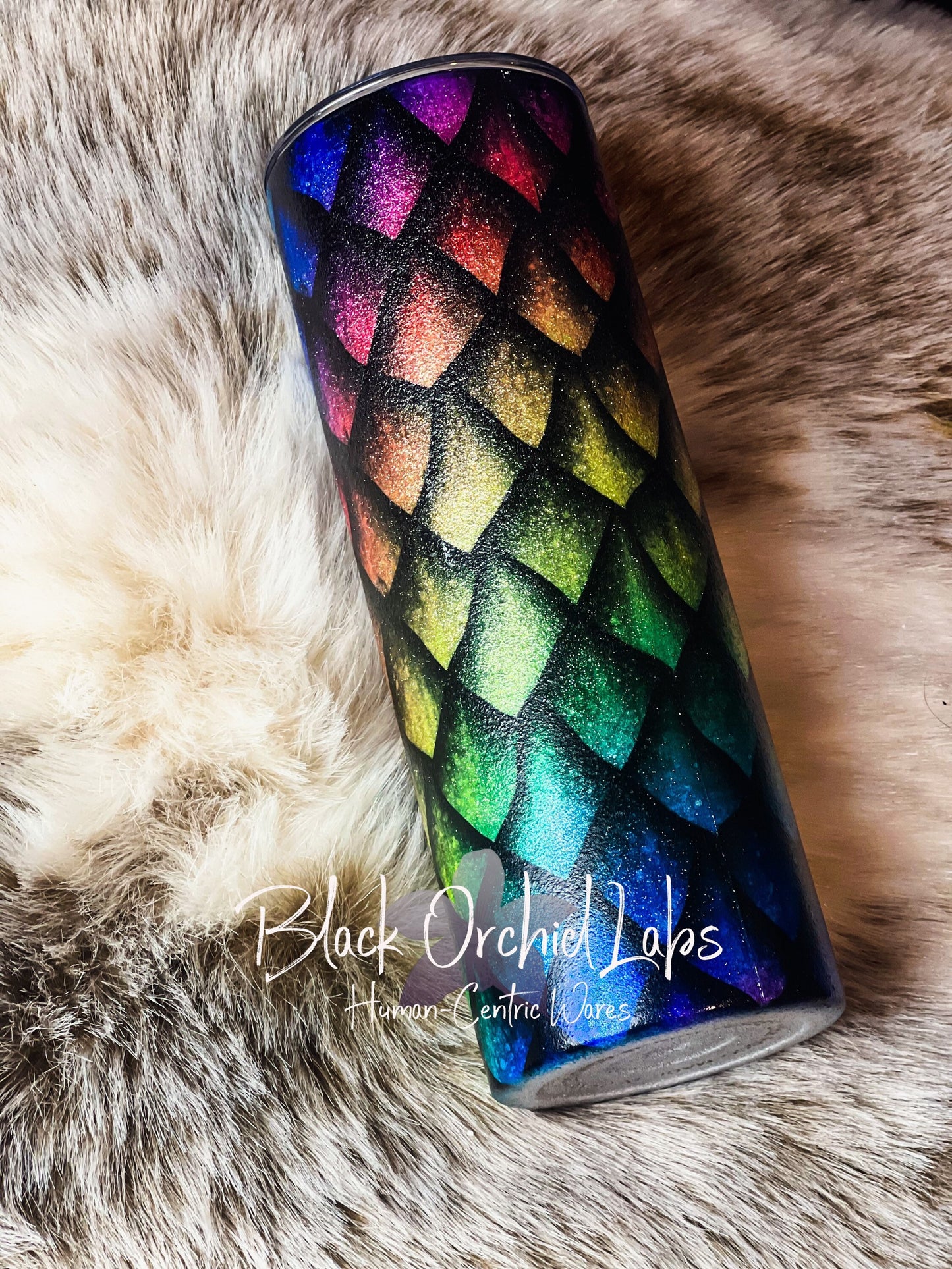 Rainbow Tumbler, Dragon, Mermaid Scale Glitter Tumbler, fantasy, gift for her, gift for him, pride, LGBTQ