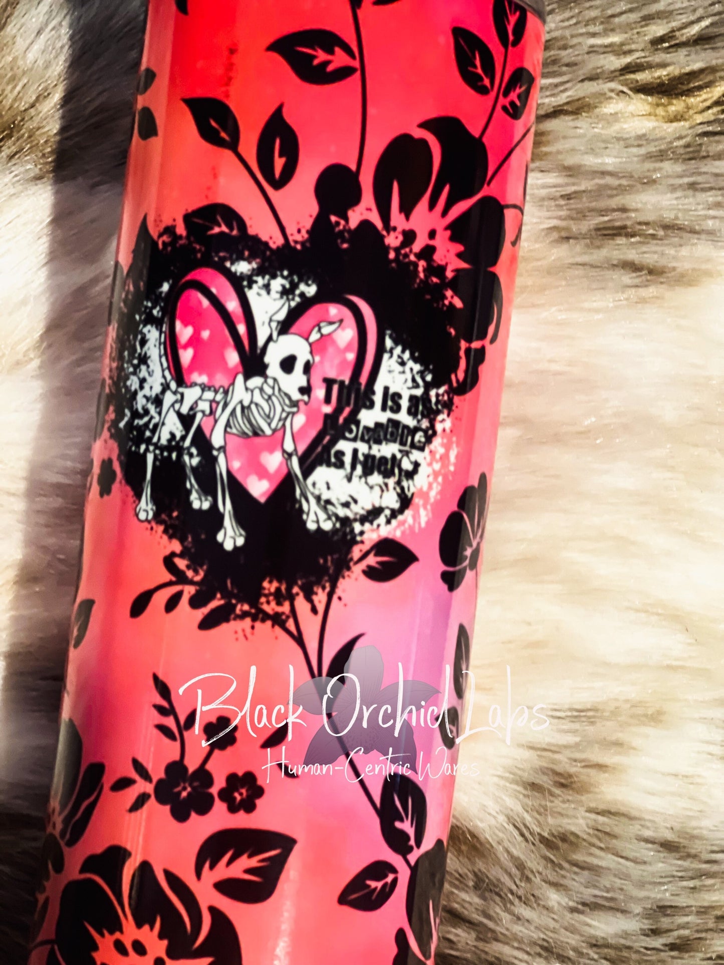 Goth heart Printed Tumbler, Wiccan Travel Mug, Gothic Print Tumbler, minimalist goth tumbler