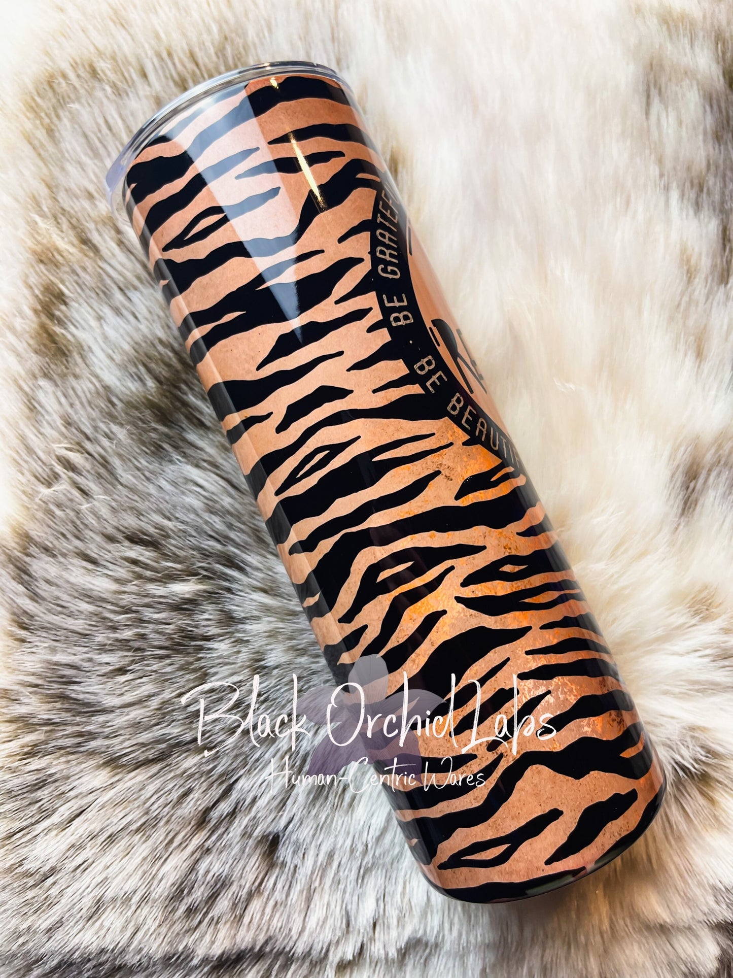 Empowerment, feminist Tumbler, inspirational message, Travel Mug, strong woman, survivor gift, tiger print, minimalist, animal print