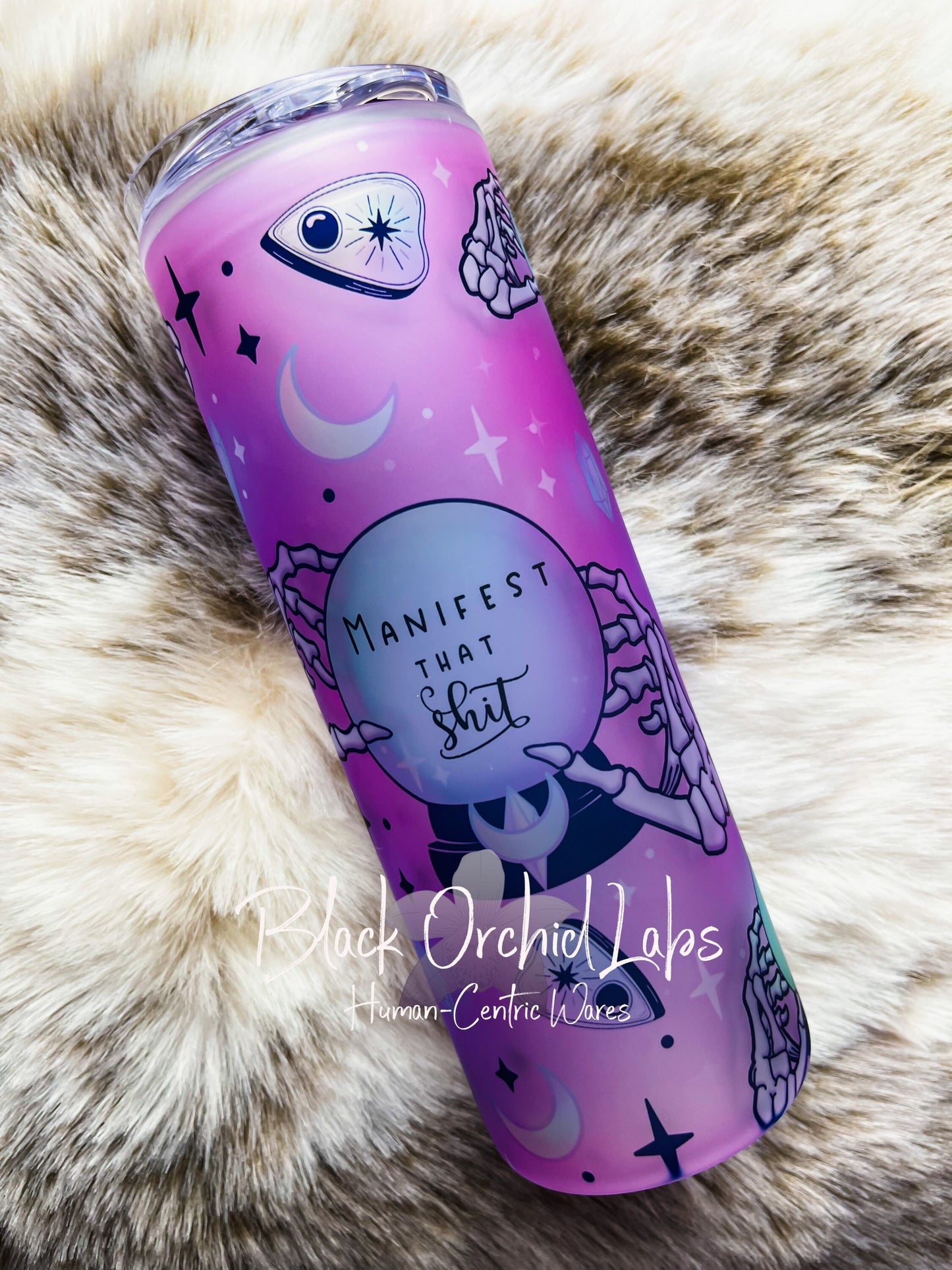 Pastel Goth Tumbler, Manifest Glass Tumbler, Witchy Gift, Witch, Magic, Goth gift, minimalist