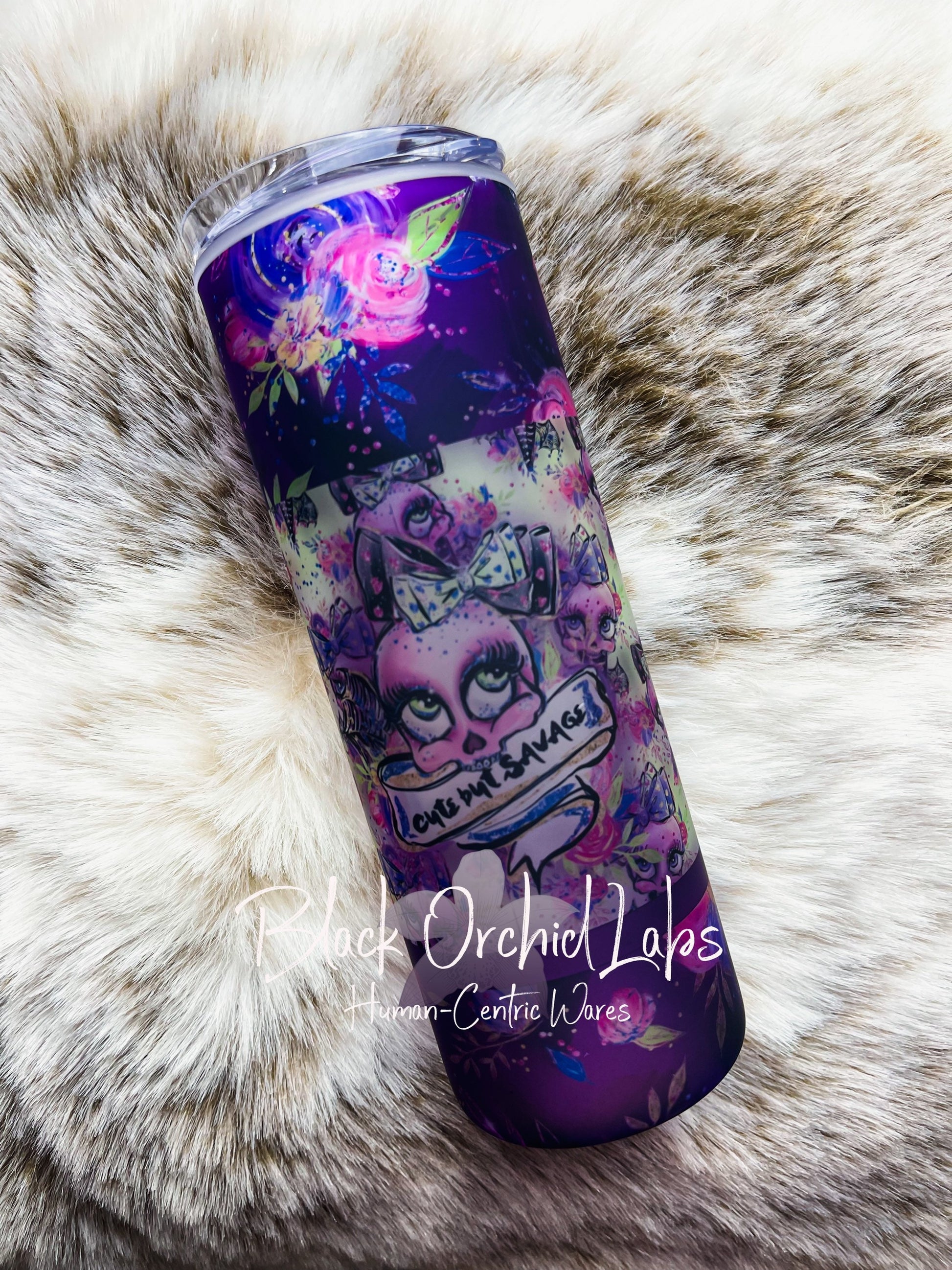 Pastel Goth Tumbler, Sugar Boo Glass Tumbler, Witchy Gift, Witch, Magic, Goth gift, minimalist