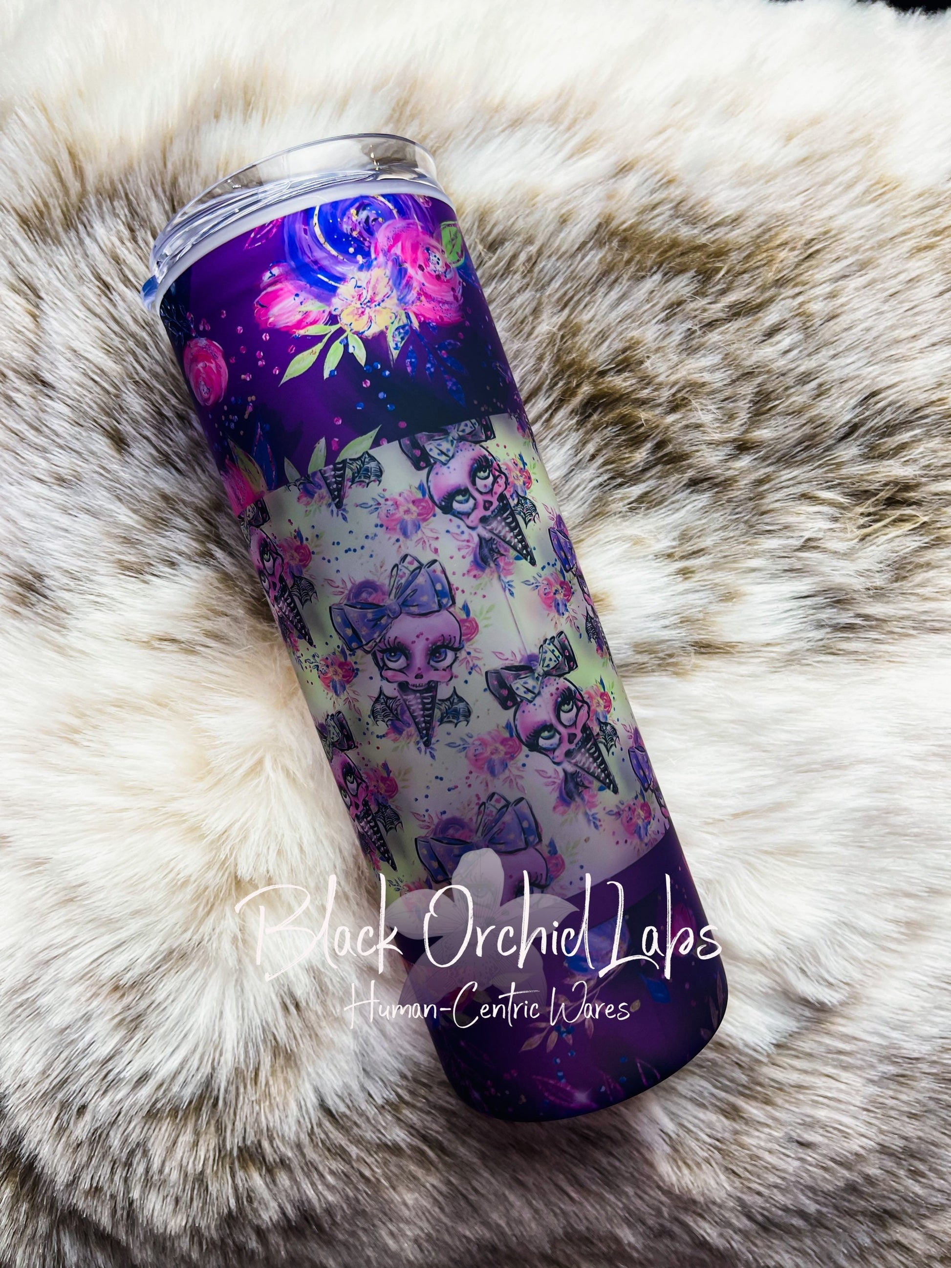 Pastel Goth Tumbler, Sugar Boo Glass Tumbler, Witchy Gift, Witch, Magic, Goth gift, minimalist