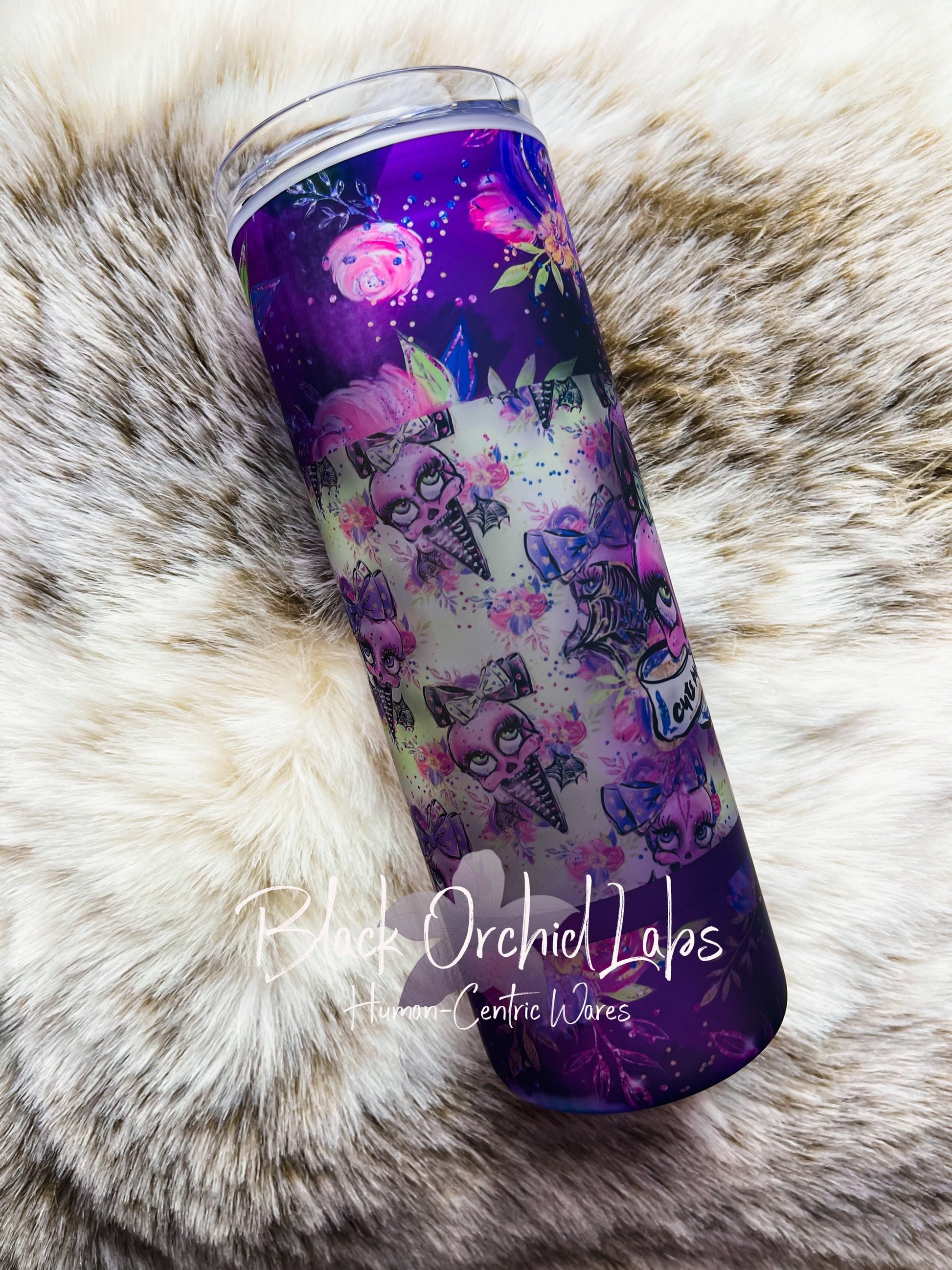 Pastel Goth Tumbler, Sugar Boo Glass Tumbler, Witchy Gift, Witch, Magic, Goth gift, minimalist