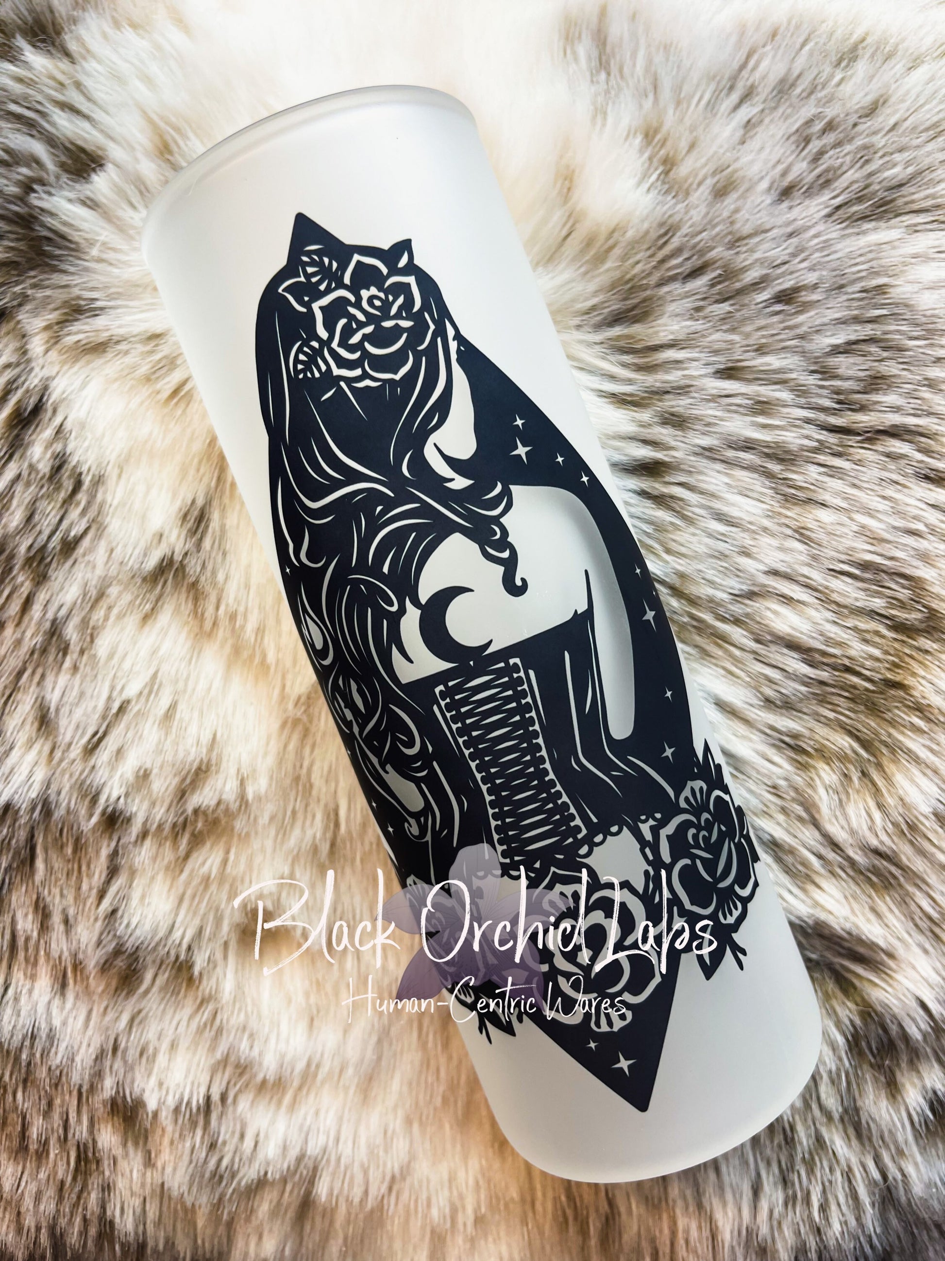 Dark Goddess Tumbler, Dark Academia travel mug, witchy, goddess, mythology, dark cottagecore, goth gift, goth tumbler, witch