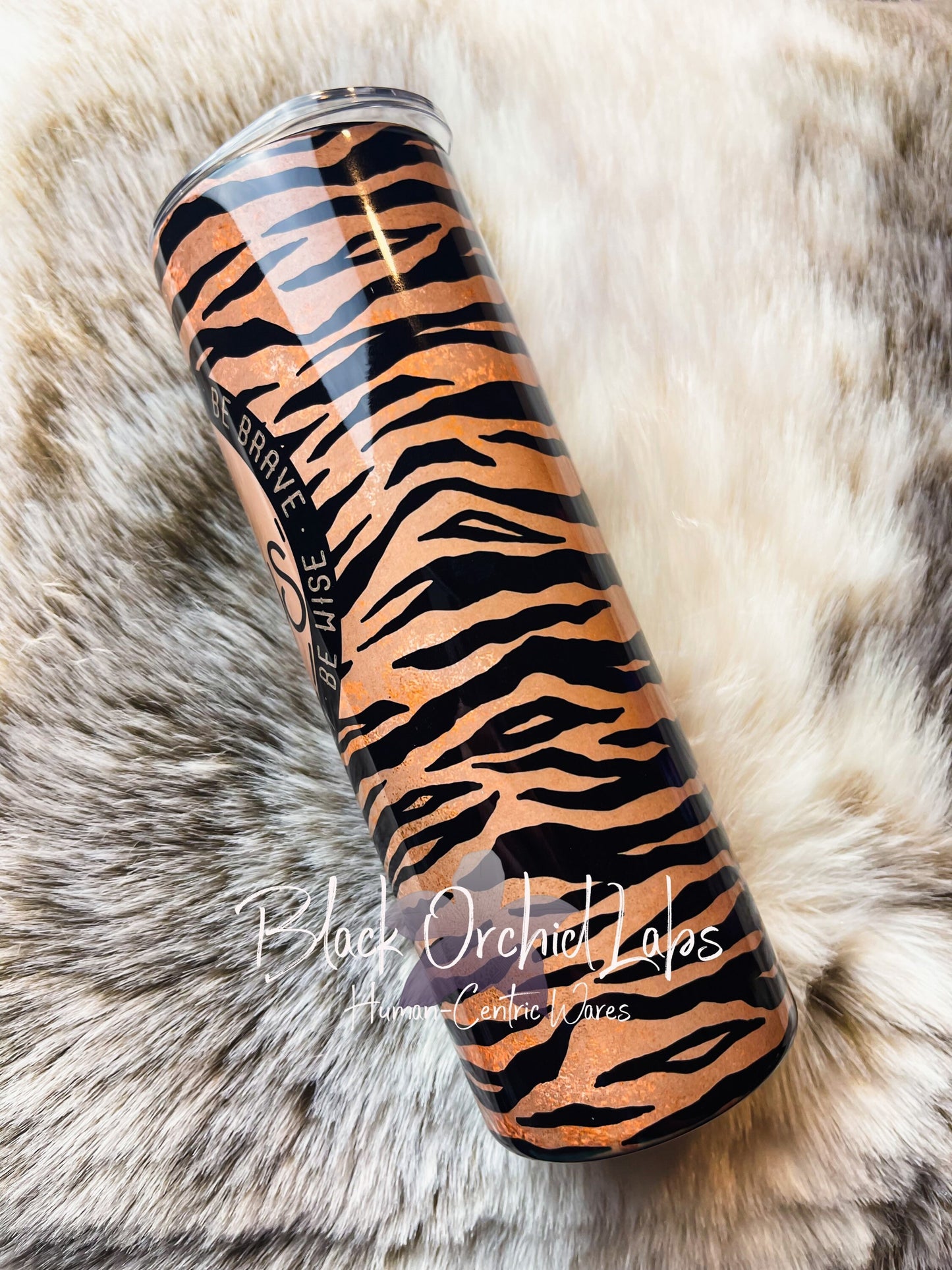 Empowerment, feminist Tumbler, inspirational message, Travel Mug, strong woman, survivor gift, tiger print, minimalist, animal print