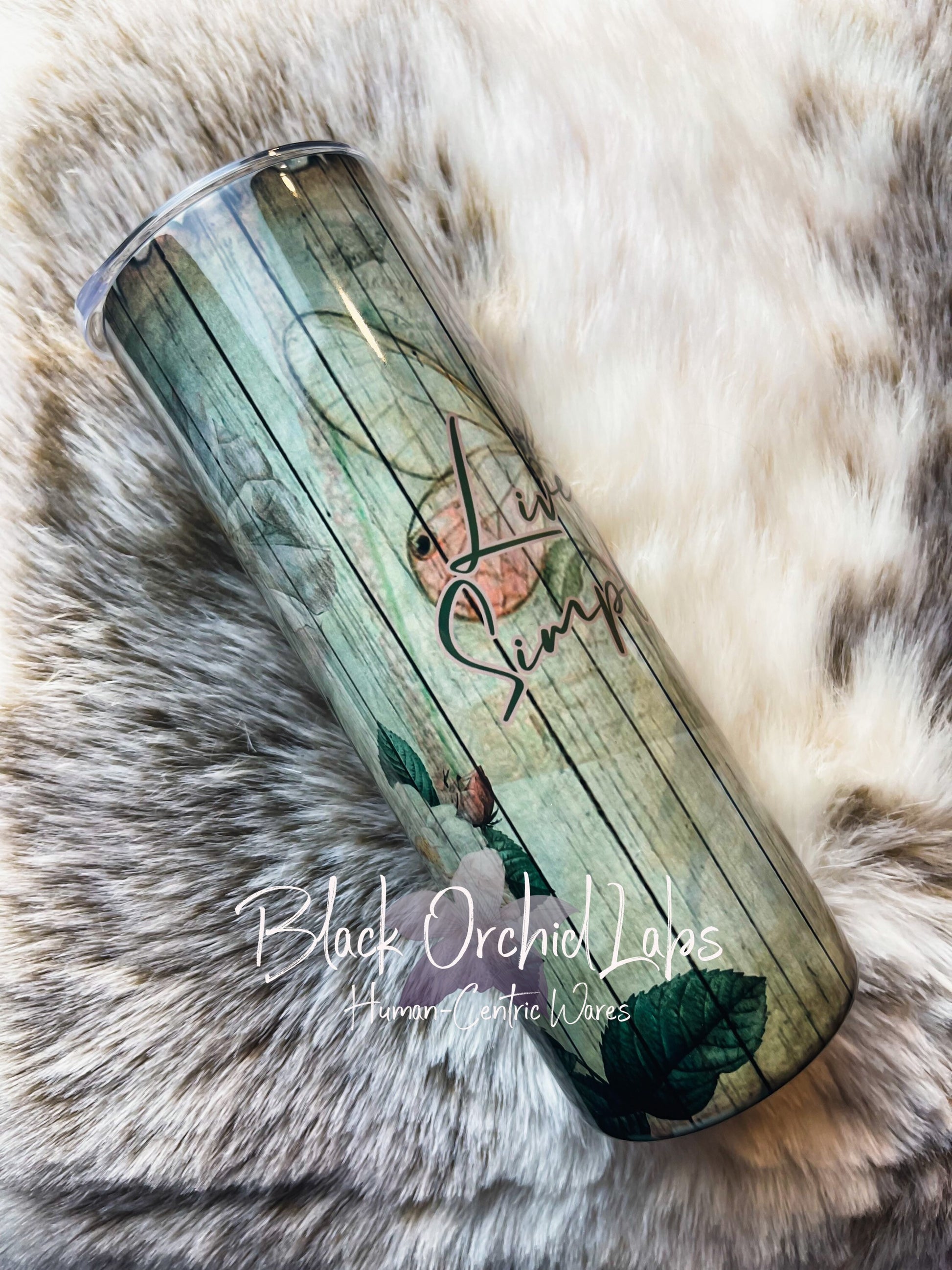 Vintage Boho Chic Tumbler, Boho drink tumbler, feminine, cottagecore, naturalist, travel mug, minimalist