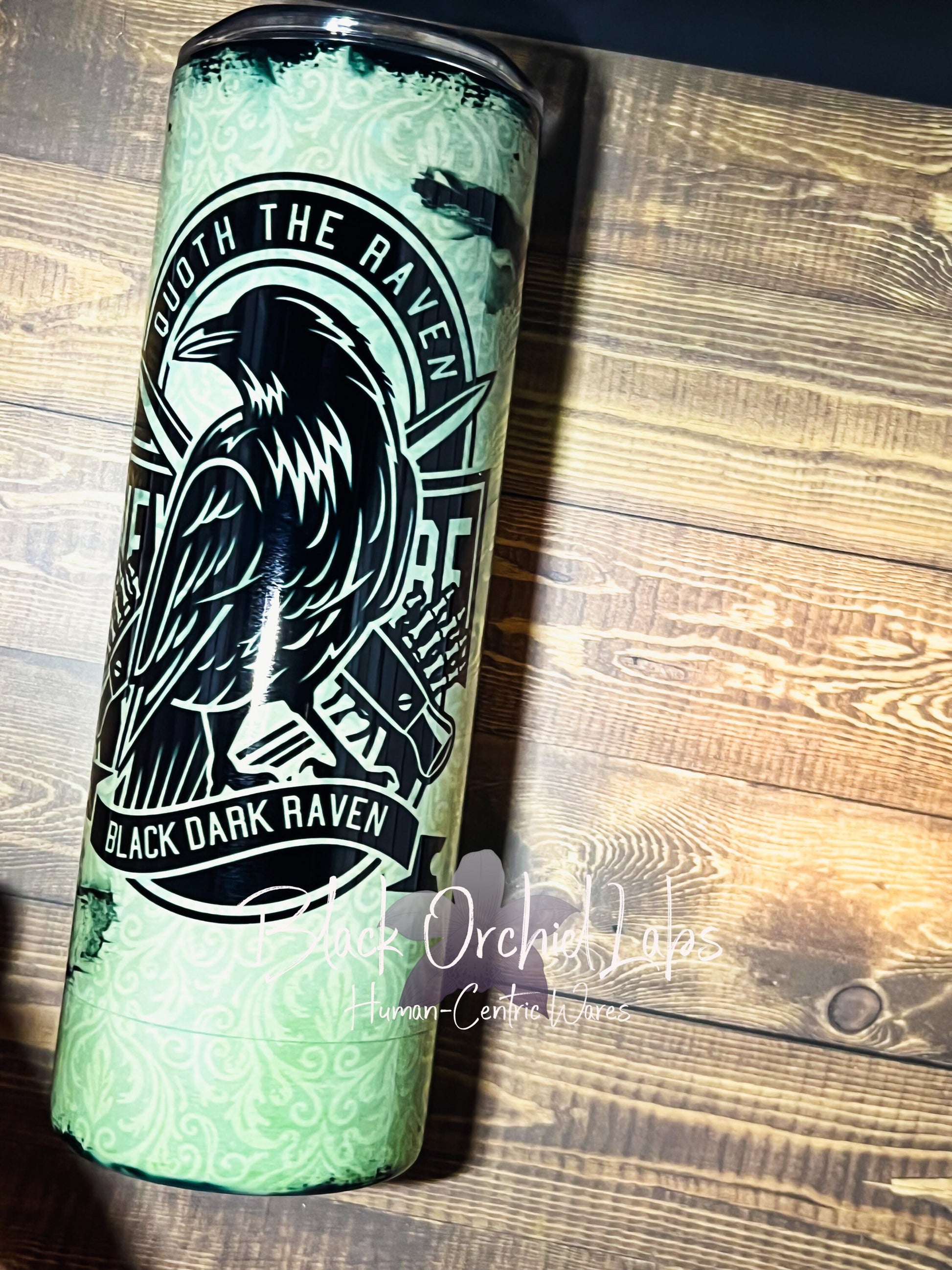 Edgar Allan Poe The Raven Tumbler, horror reader gift, Travel Mug, Bookish gift, goth personalized tumbler, gift for him, minimalist