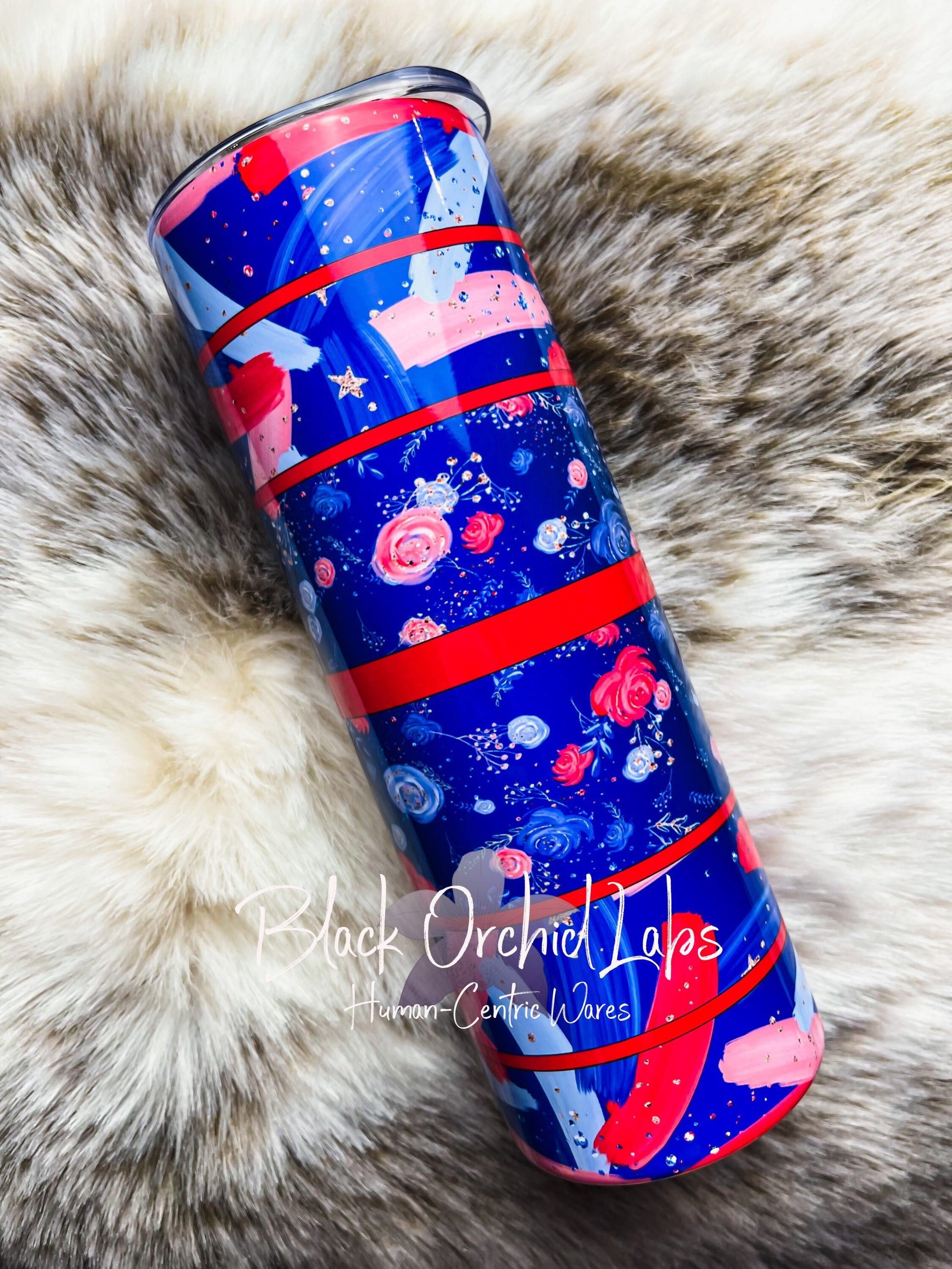 American Flag Patriotic Tumbler, Glass travel mug, patriotic glass, Memorial Day, Veterans Day, Independence, Juneteenth, Proud American