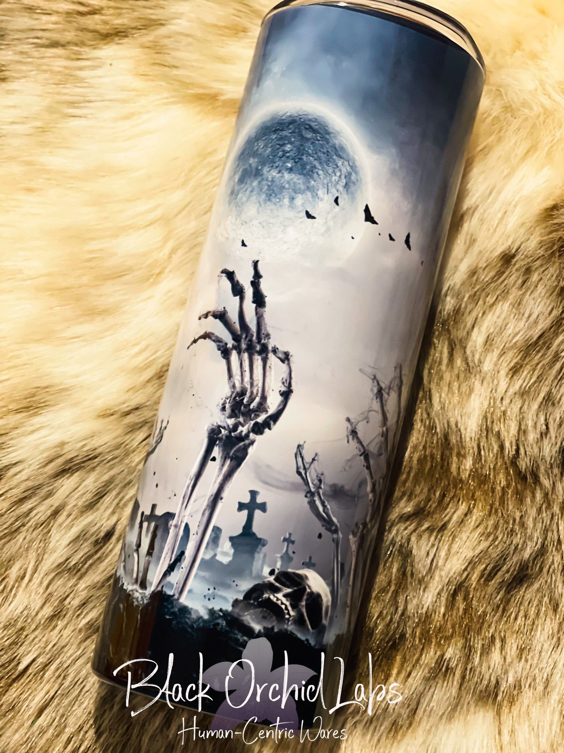 Zombie Goth Tumbler, Witchy Gift, haunted, Goth gift, minimalist, tumbler, gift for him