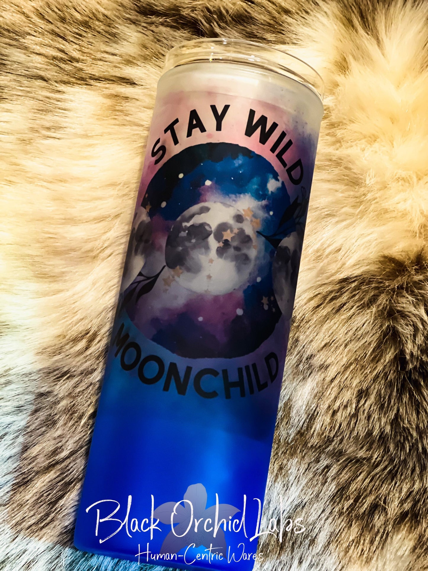 Moon Nature Tumbler, Moon Child Glass Tumbler, Witch, Witchcraft, Zodiac Tumbler, minimalist, gift for her, personalized tumbler