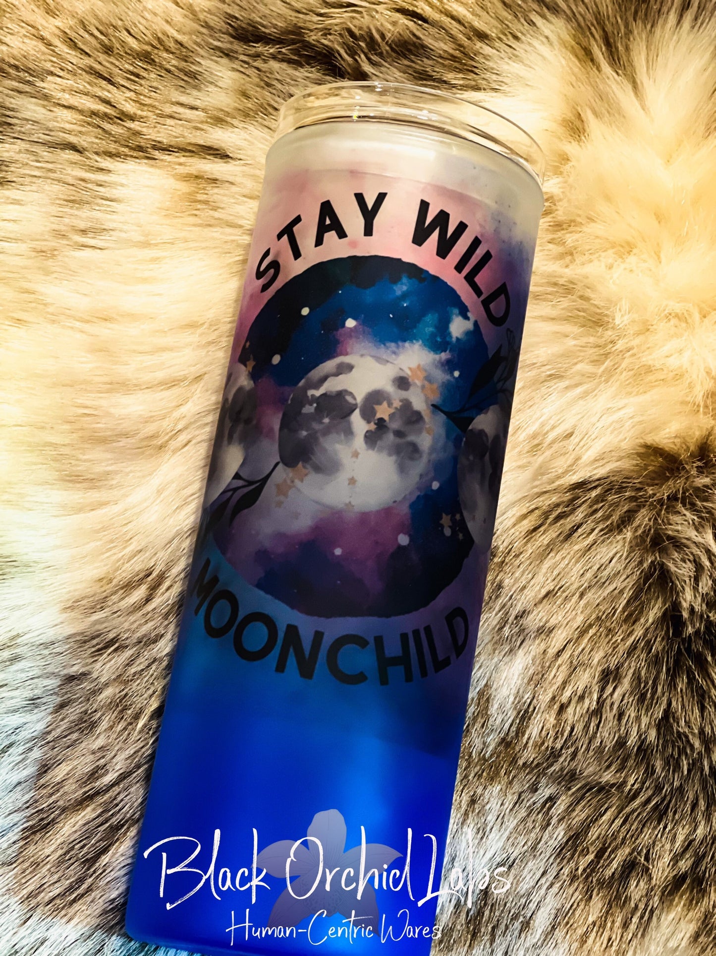 Moon Nature Tumbler, Moon Child Glass Tumbler, Witch, Witchcraft, Zodiac Tumbler, minimalist, gift for her, personalized tumbler