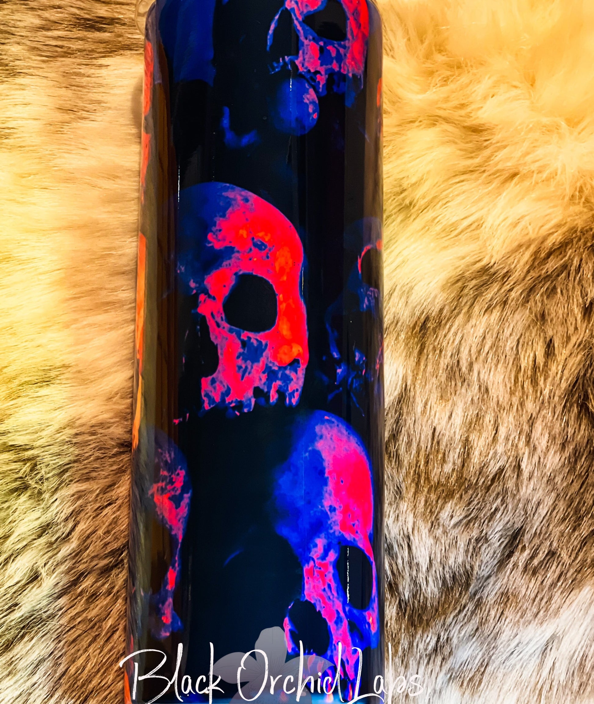 Neon Skull Tumbler, Dark Academia Skull Travel Mug, Goth Tumbler, Skull Gift, Gift for Her, Minimalist