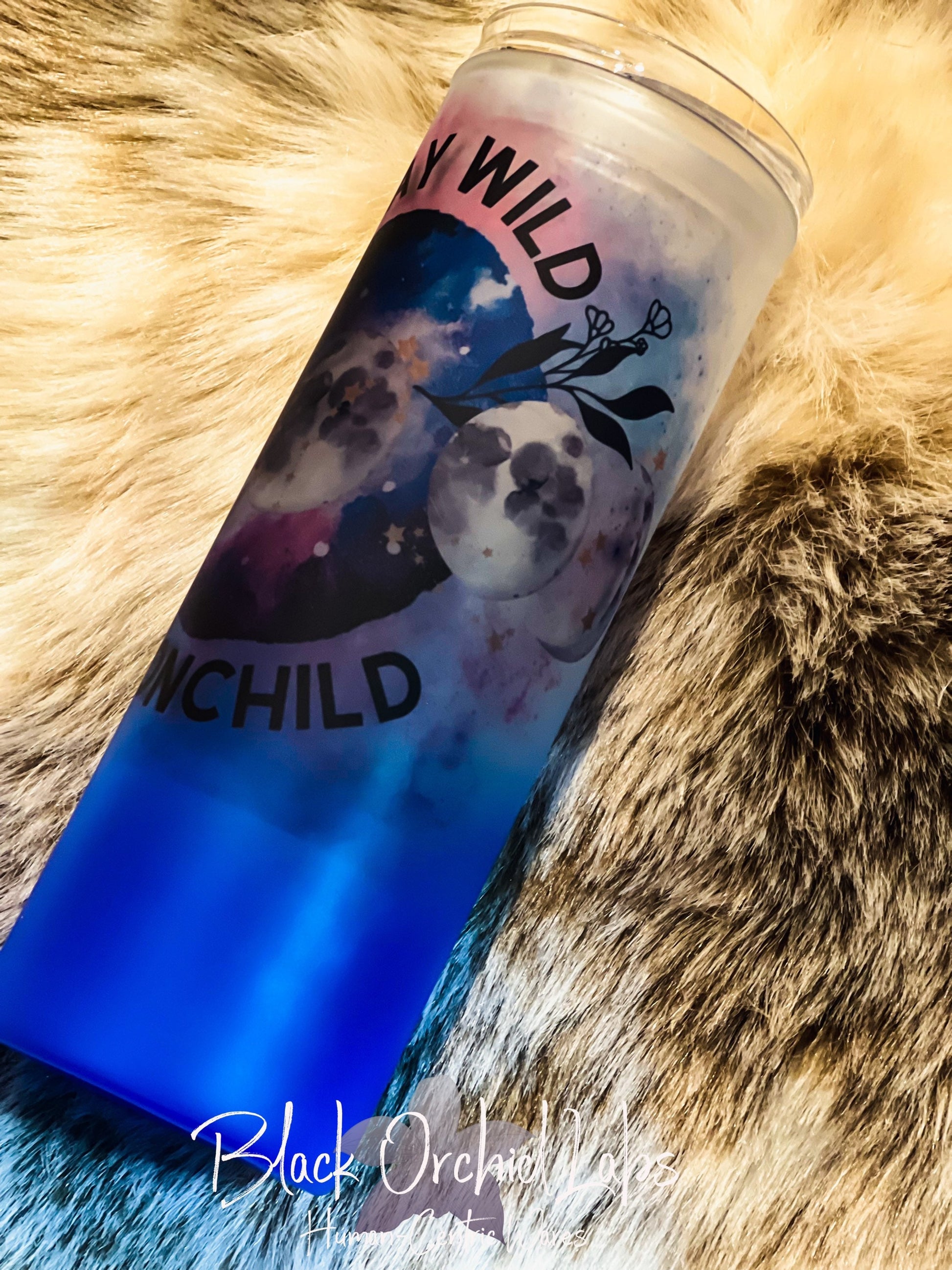 Moon Nature Tumbler, Moon Child Glass Tumbler, Witch, Witchcraft, Zodiac Tumbler, minimalist, gift for her, personalized tumbler