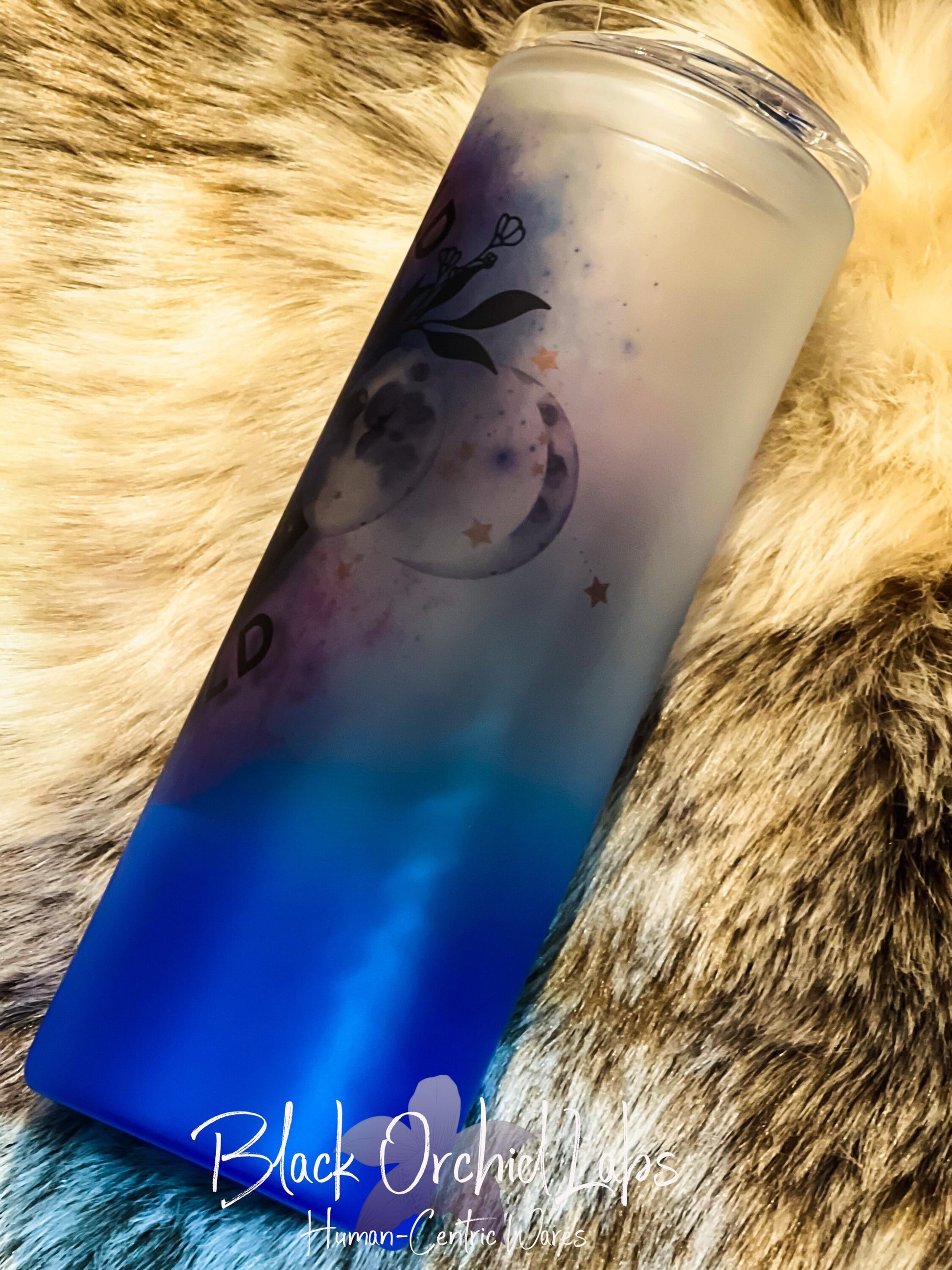Moon Nature Tumbler, Moon Child Glass Tumbler, Witch, Witchcraft, Zodiac Tumbler, minimalist, gift for her, personalized tumbler